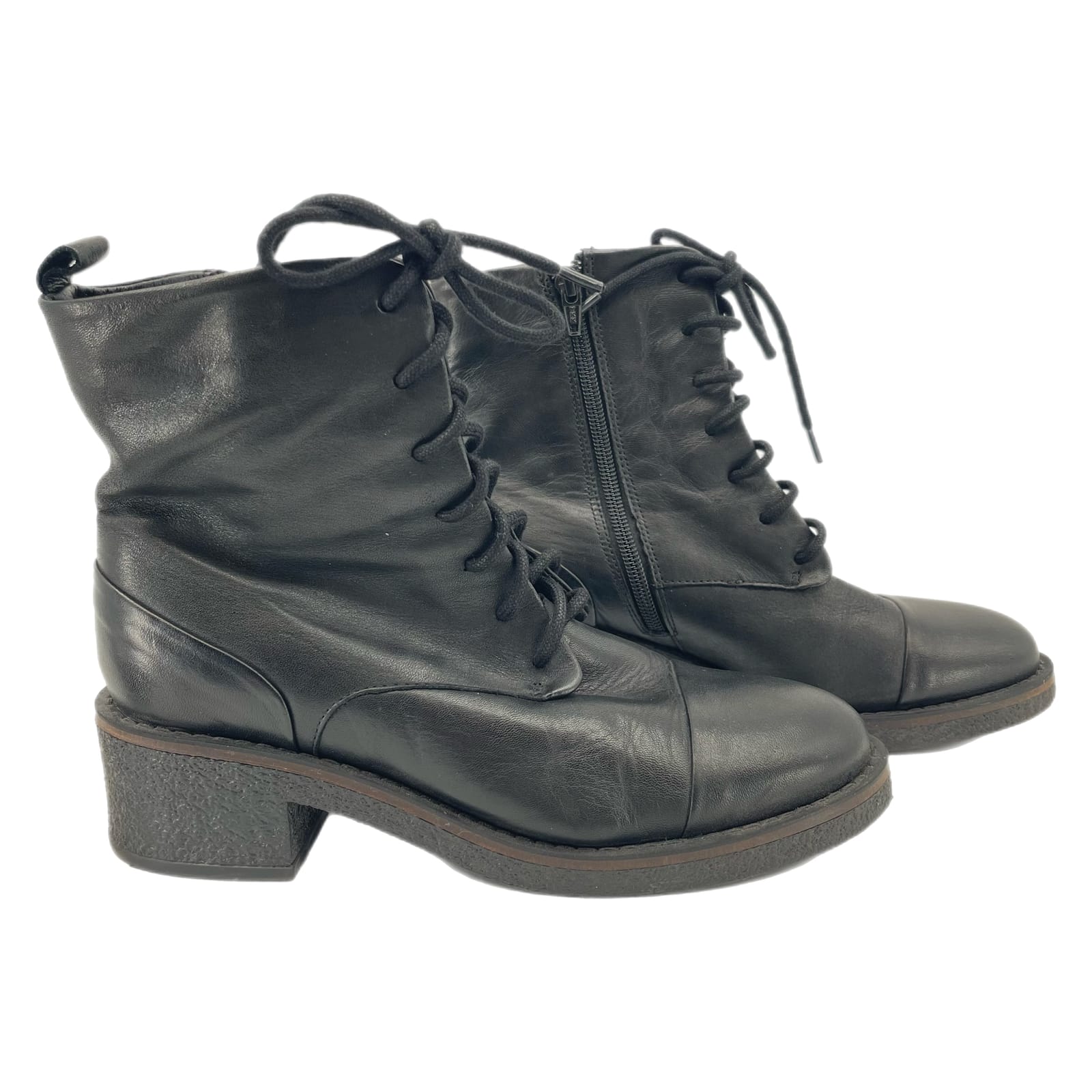 Aldo Black Leather Combat & Moto Boots