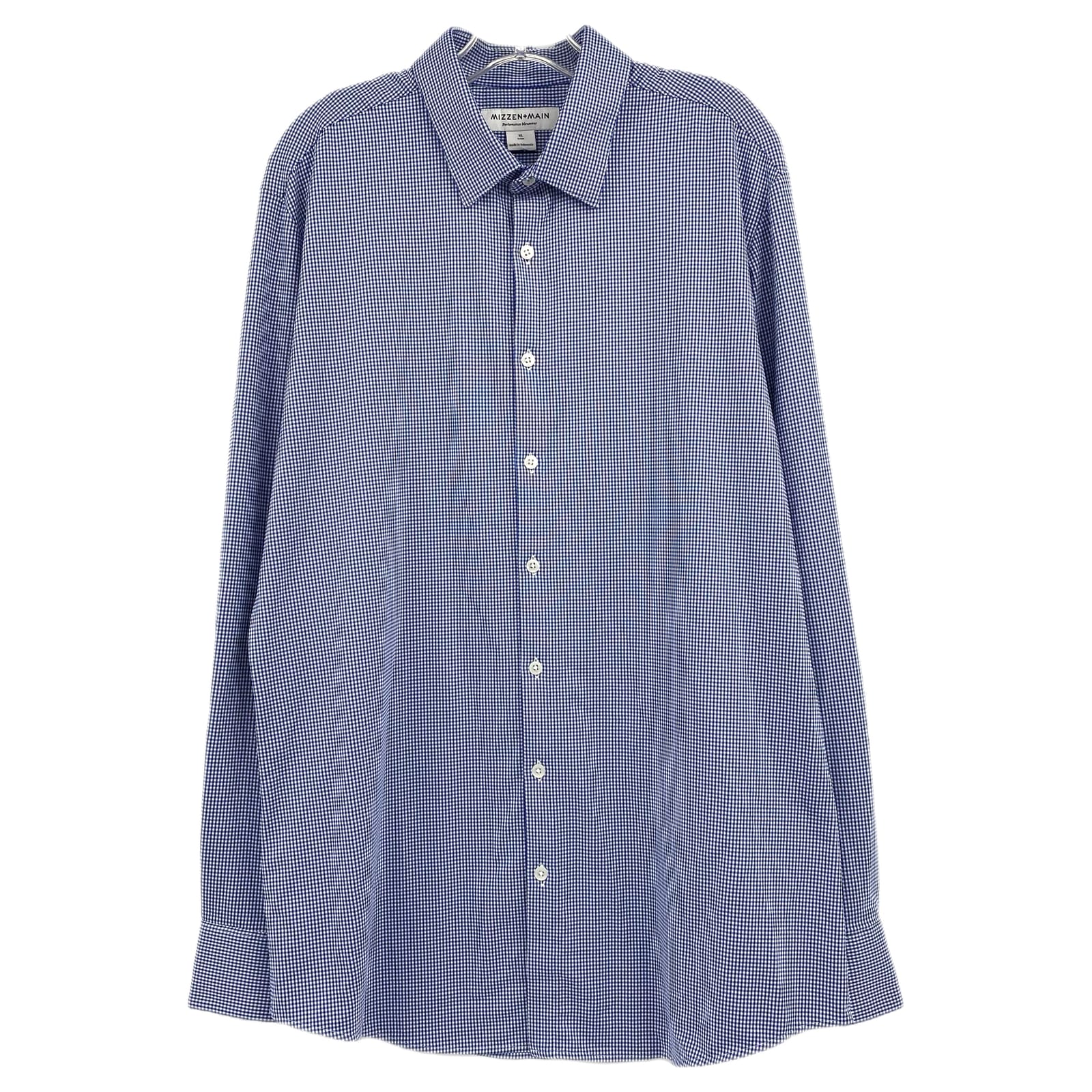 Mizzen+Main Blue White Gingham Button-Up Shirt