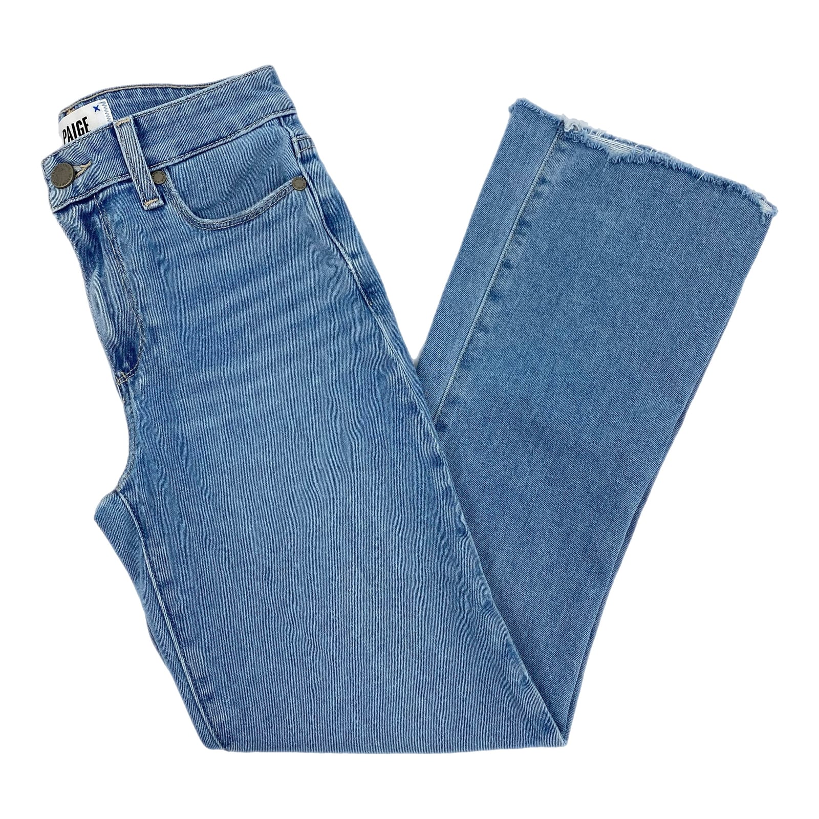 PAIGE Blue Light Wash Rory Crop Flare Jeans