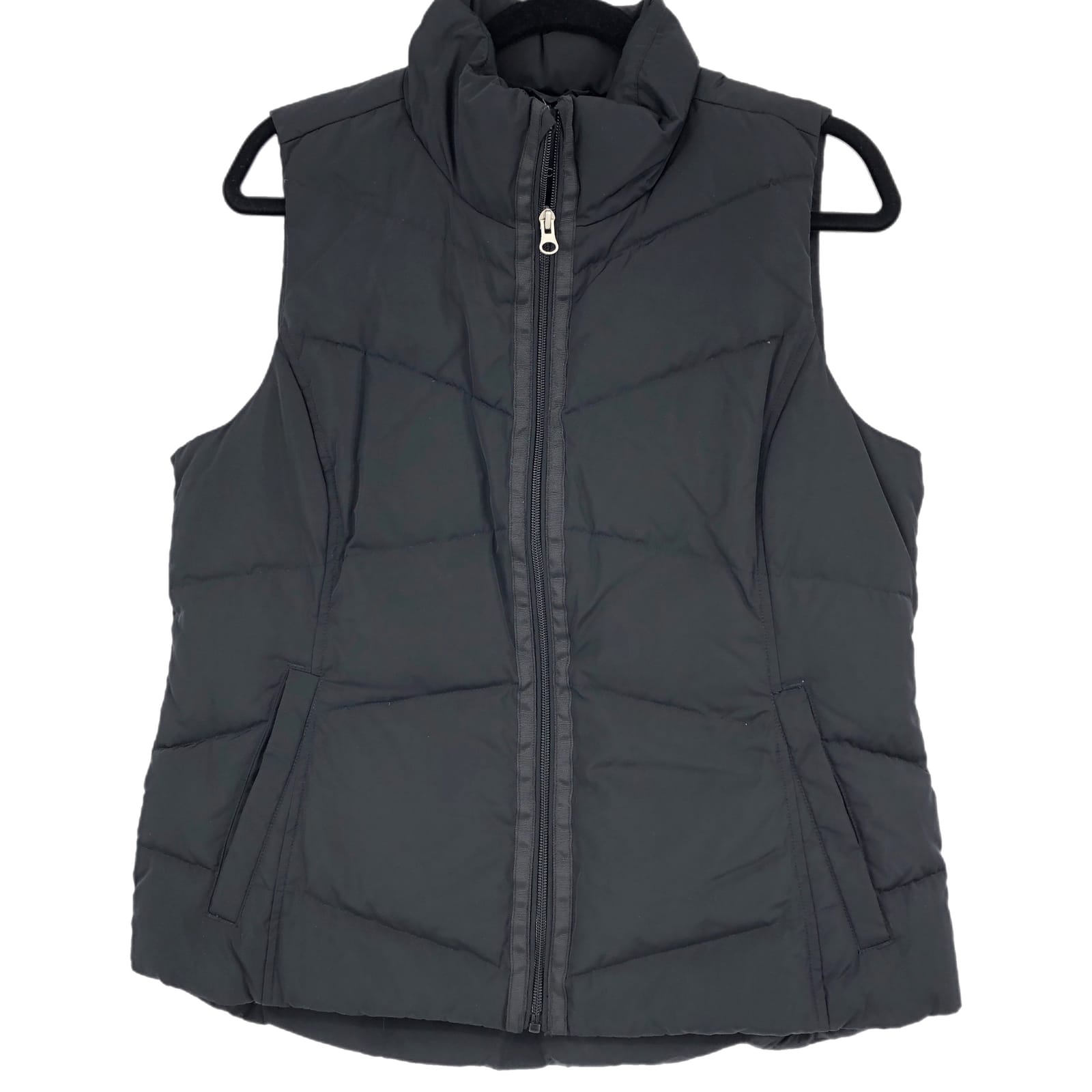 Lands' End Black Polyester Puffer Vest