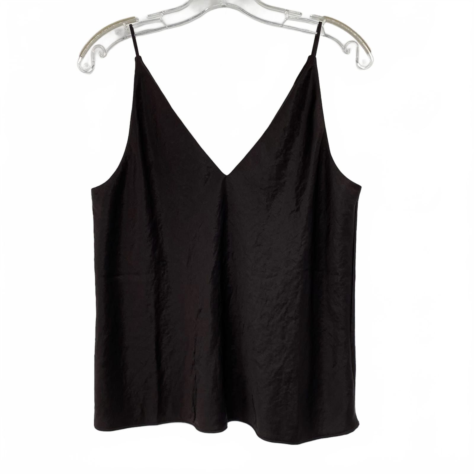 Madewell Brown Satin V-Neck Cami Tank