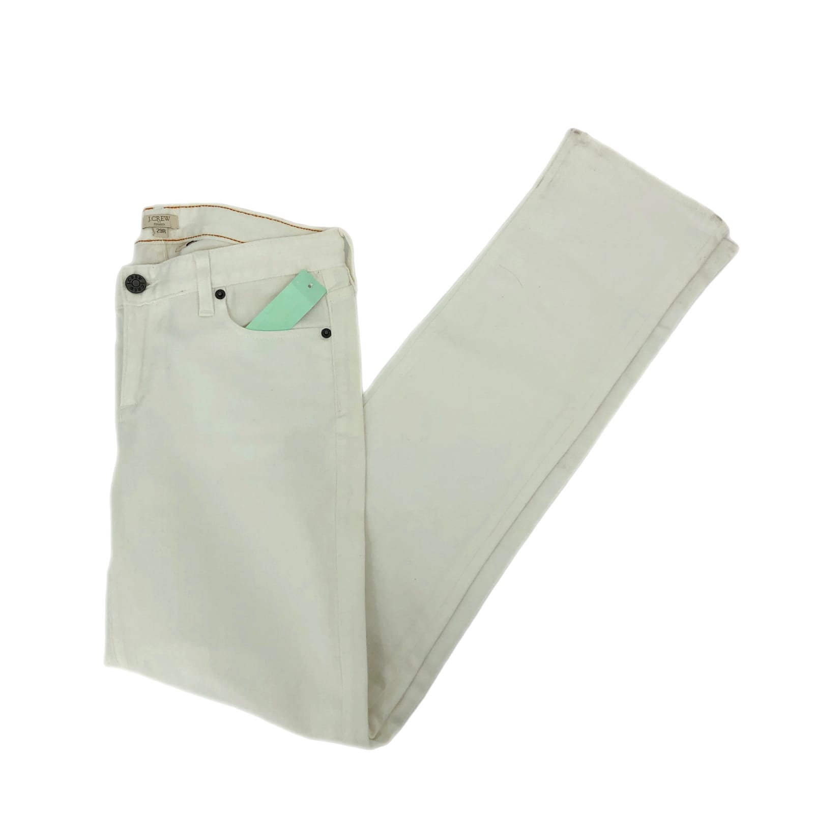 White Mid-Rise Straight-Leg Jeans