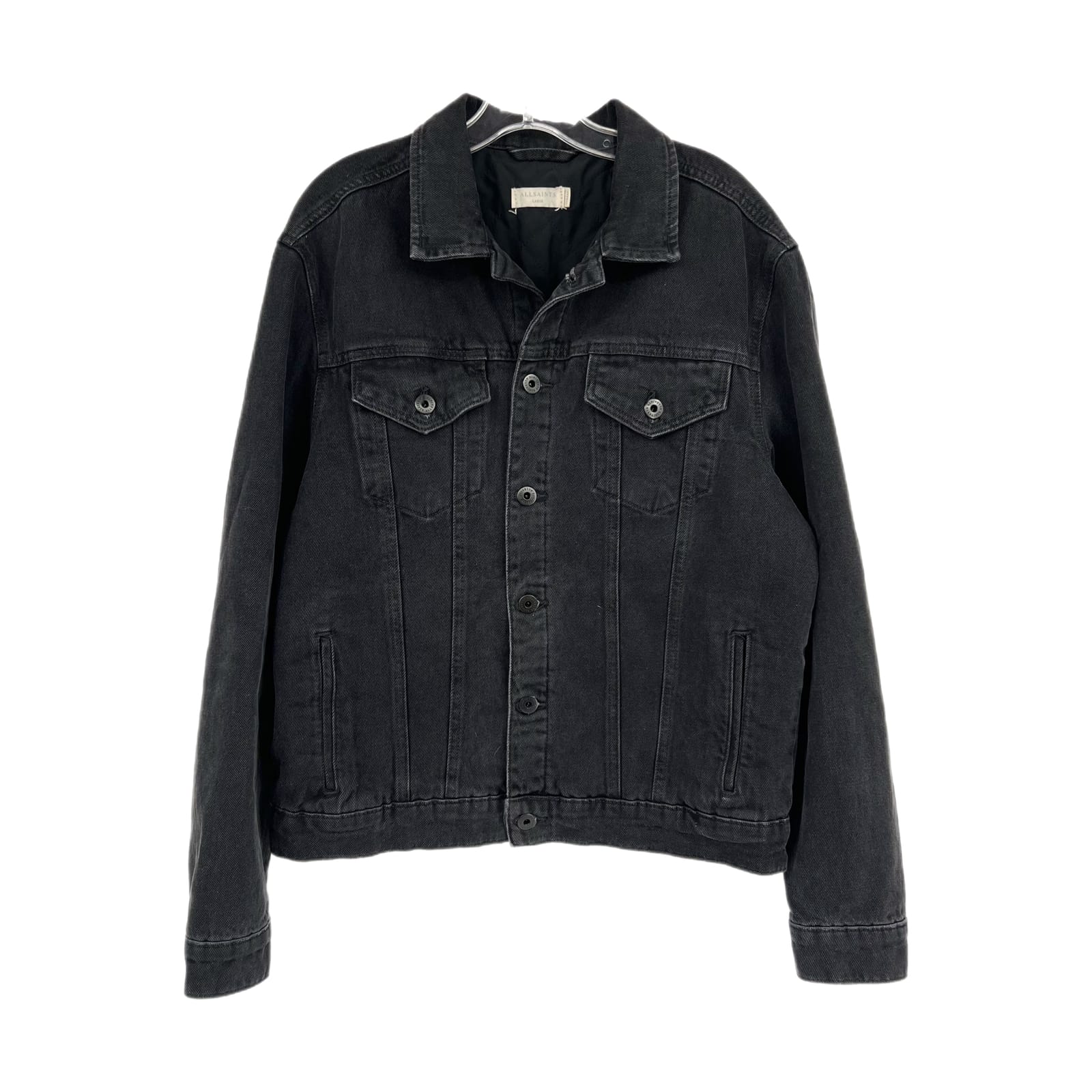 All Saints Black Graphic Denim Jacket