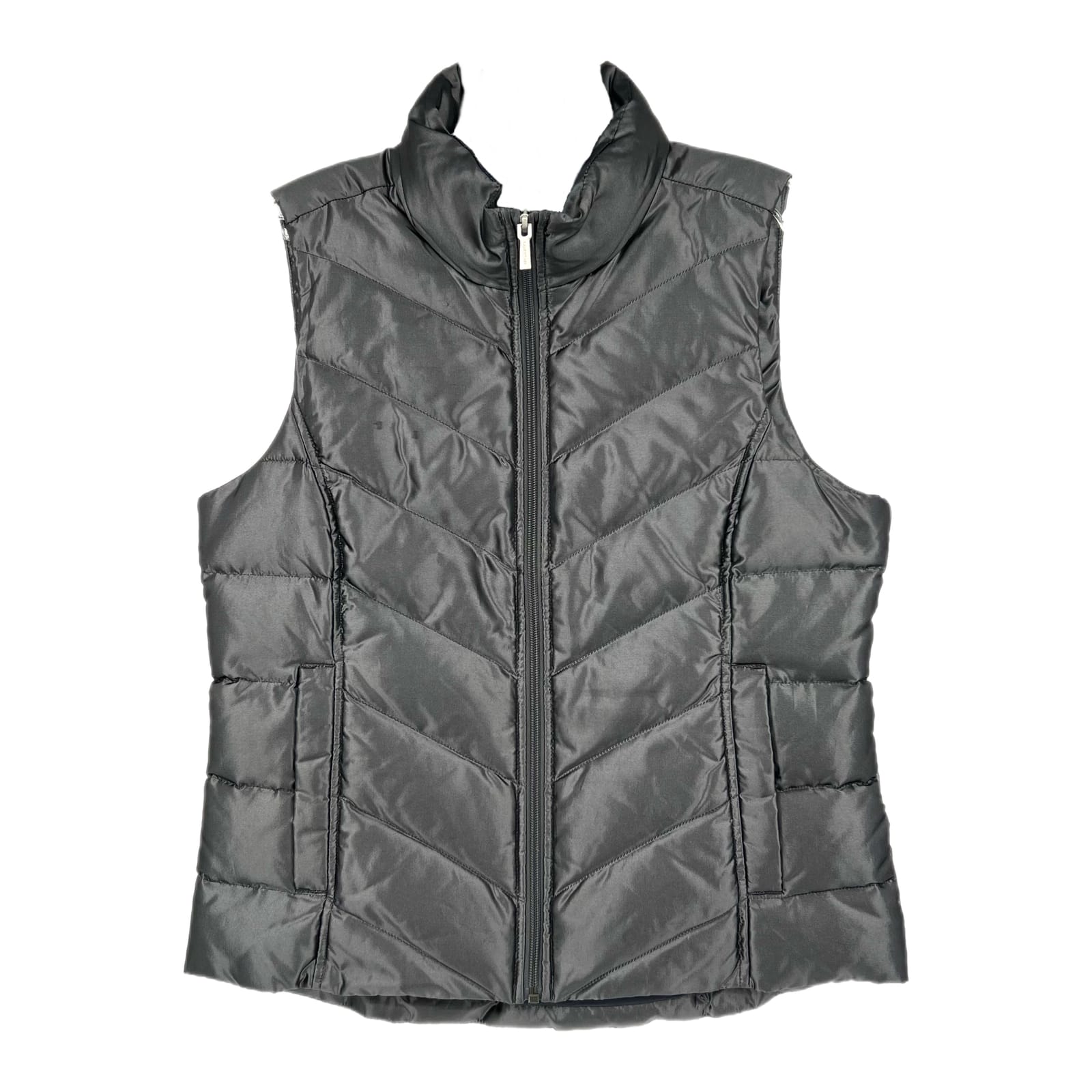 Lands' End Silver Down Filled Puffer Vest