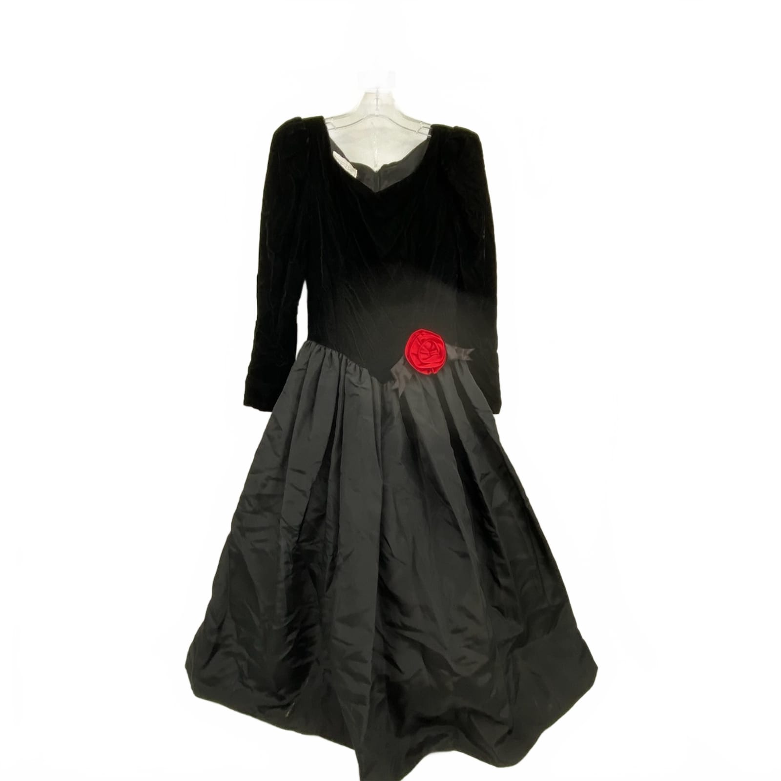 Gunne Sax Black Red Vintage Maxi Dress