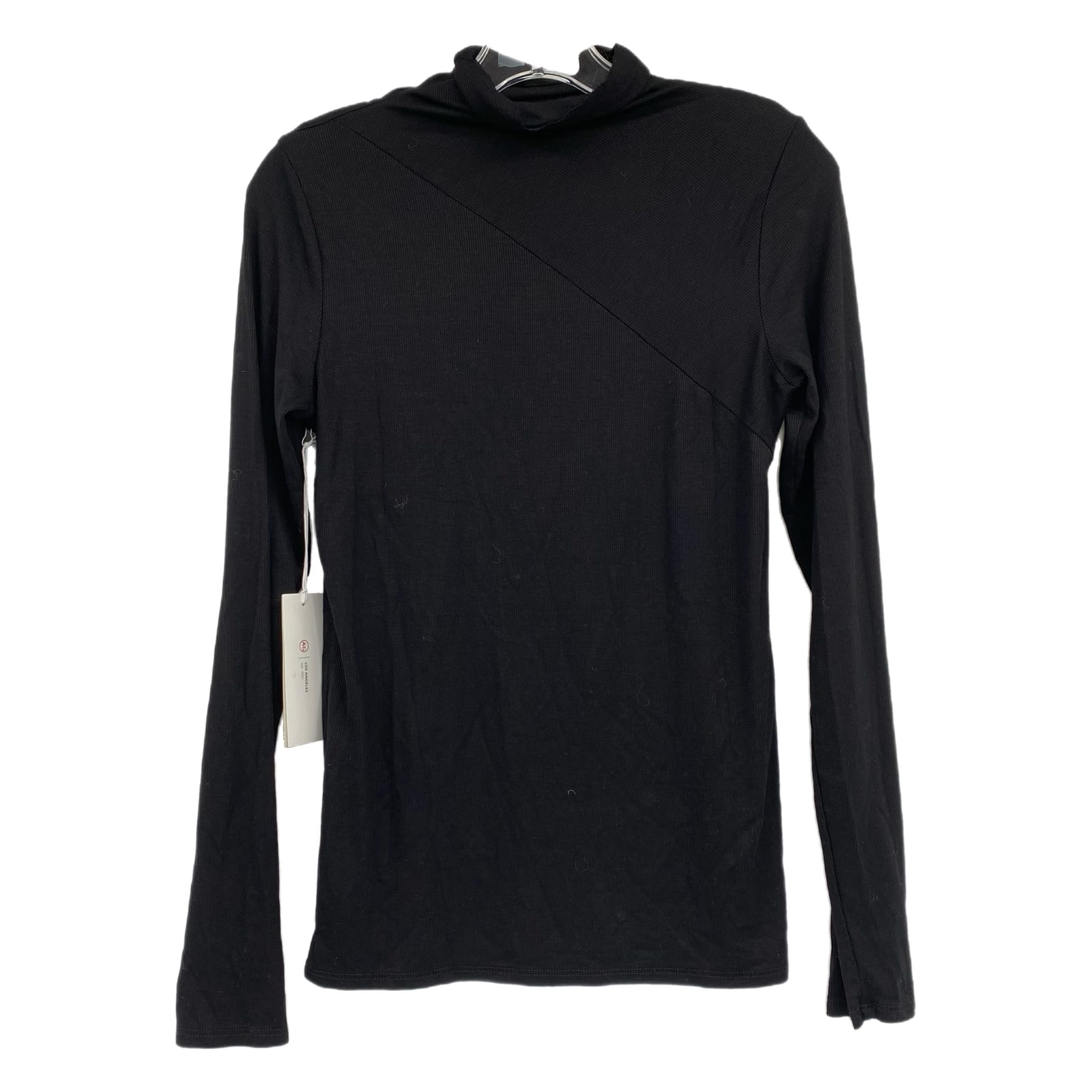 Ag Adriano Goldschmied Black Ribbed Long Sleeve Turtleneck
