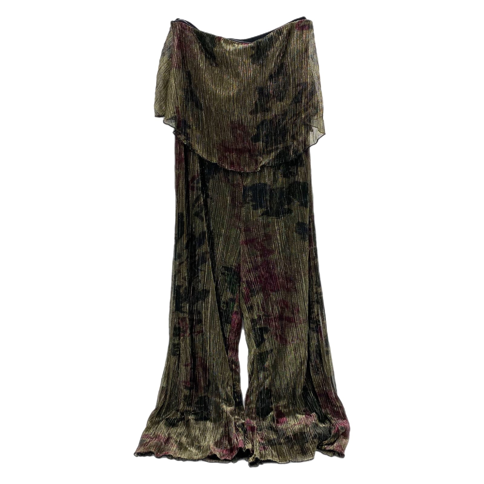 Wildfox Gold Purple Pleated Strapless Jumpsuit