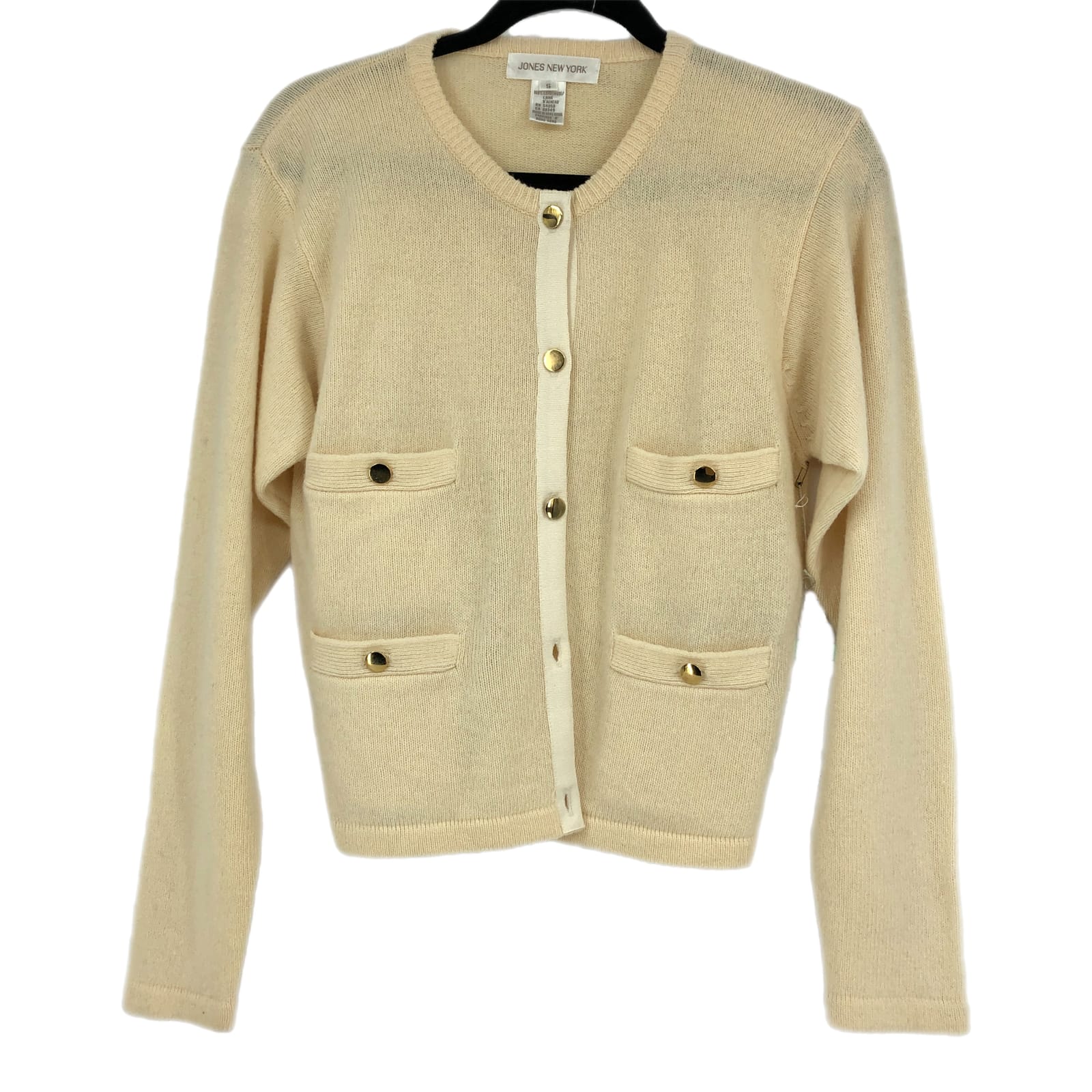 Jones New York Yellow/Cream Classic Sweater