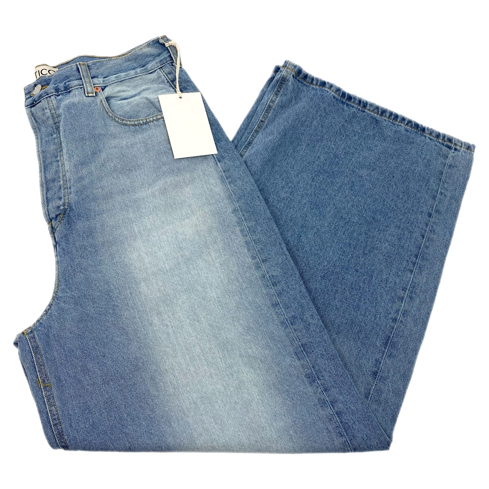 Etica Light Wash Ultra High Rise Wide Leg Jeans