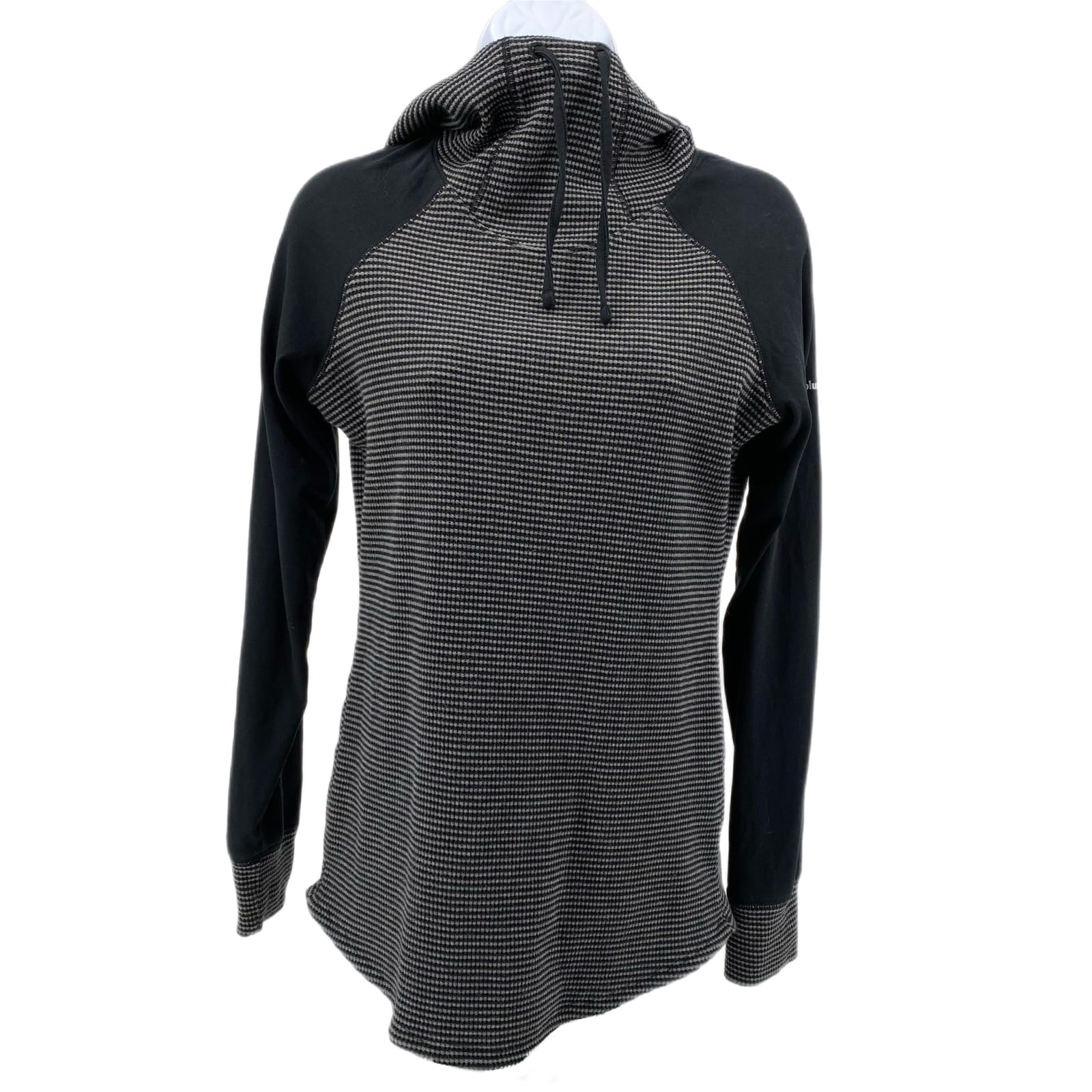 Columbia Gray Black Striped High Neck Sweatshirt