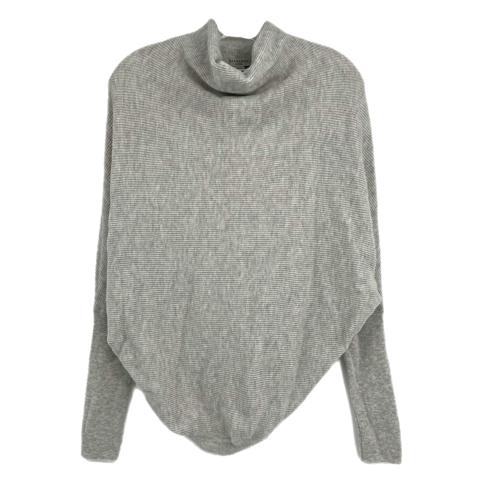 All Saints Gray Wool Cashmere Turtleneck Sweater