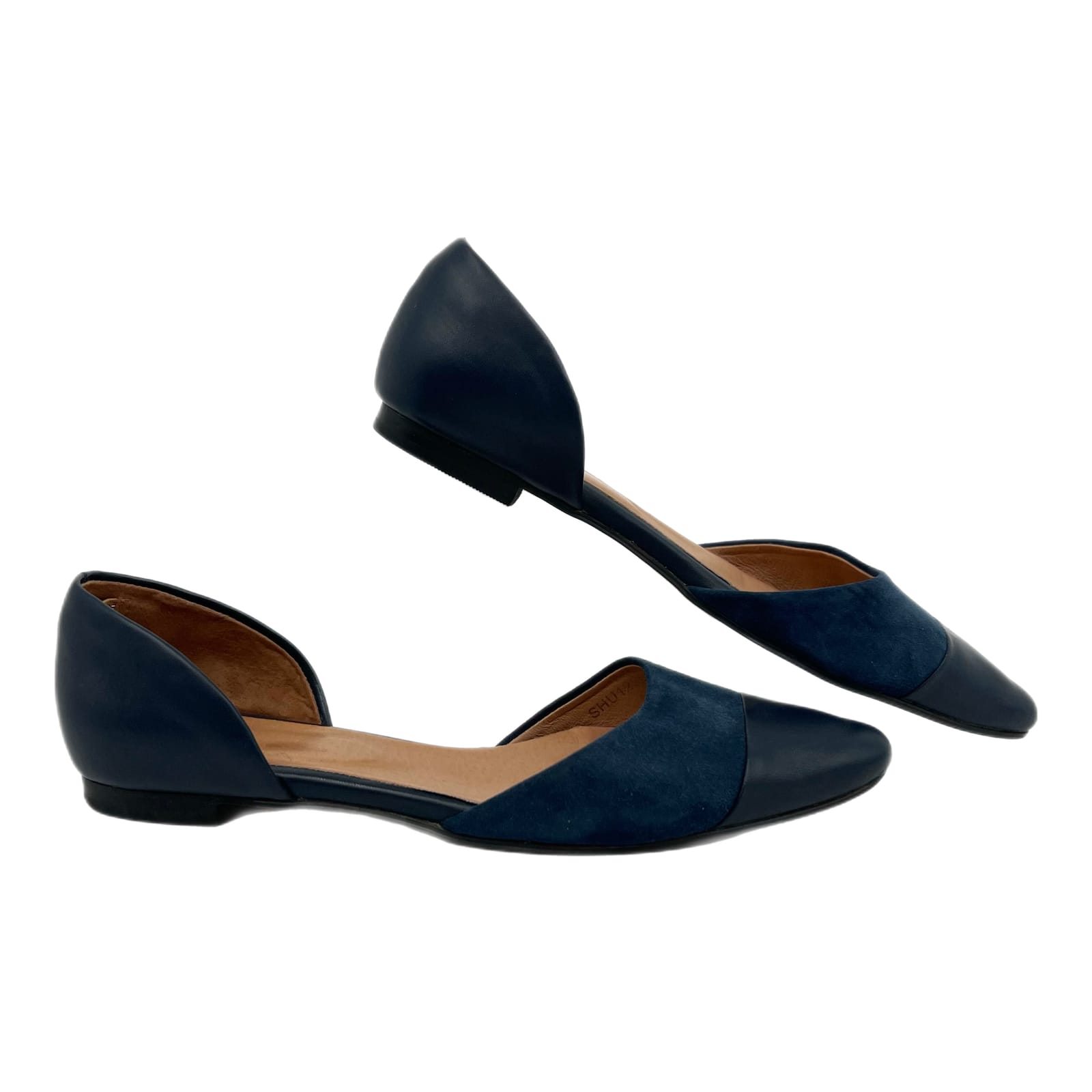 J. Jill Blue Leather and Suede Pointed Toe Flats