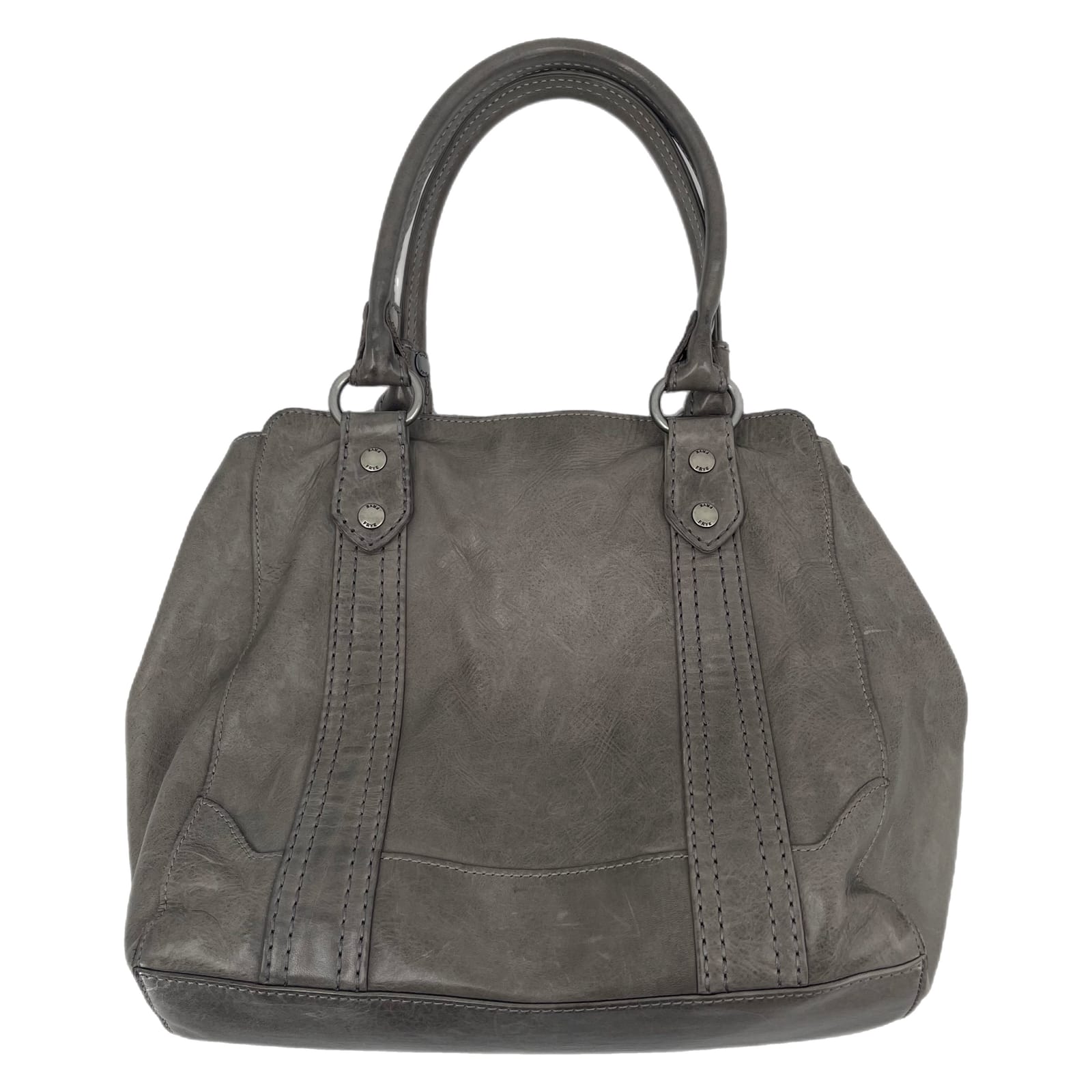 Frye Gray Leather Hobo Bag