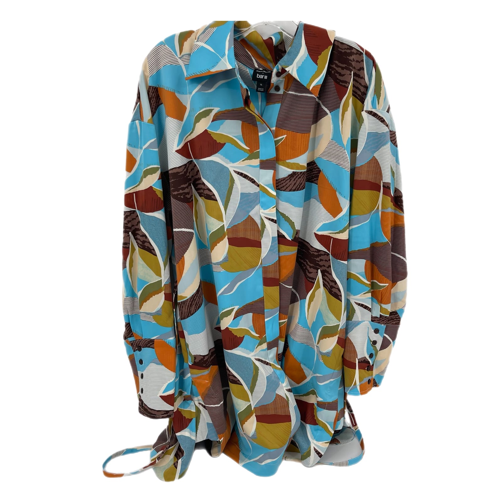 Bar III Blue/Brown Pullover Mini Dress