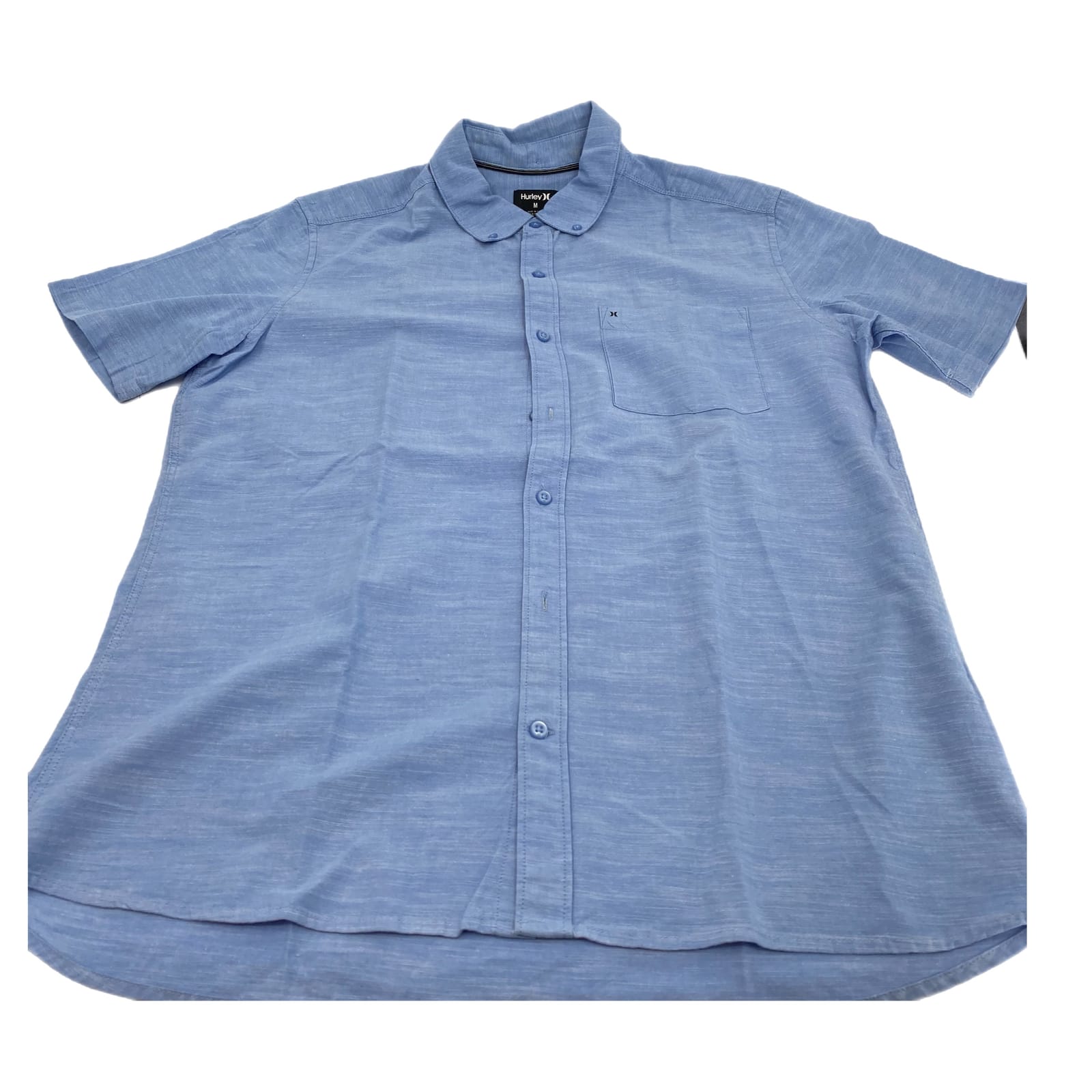 Hurley Blue Cotton Short Sleeve Button-Up Shirt