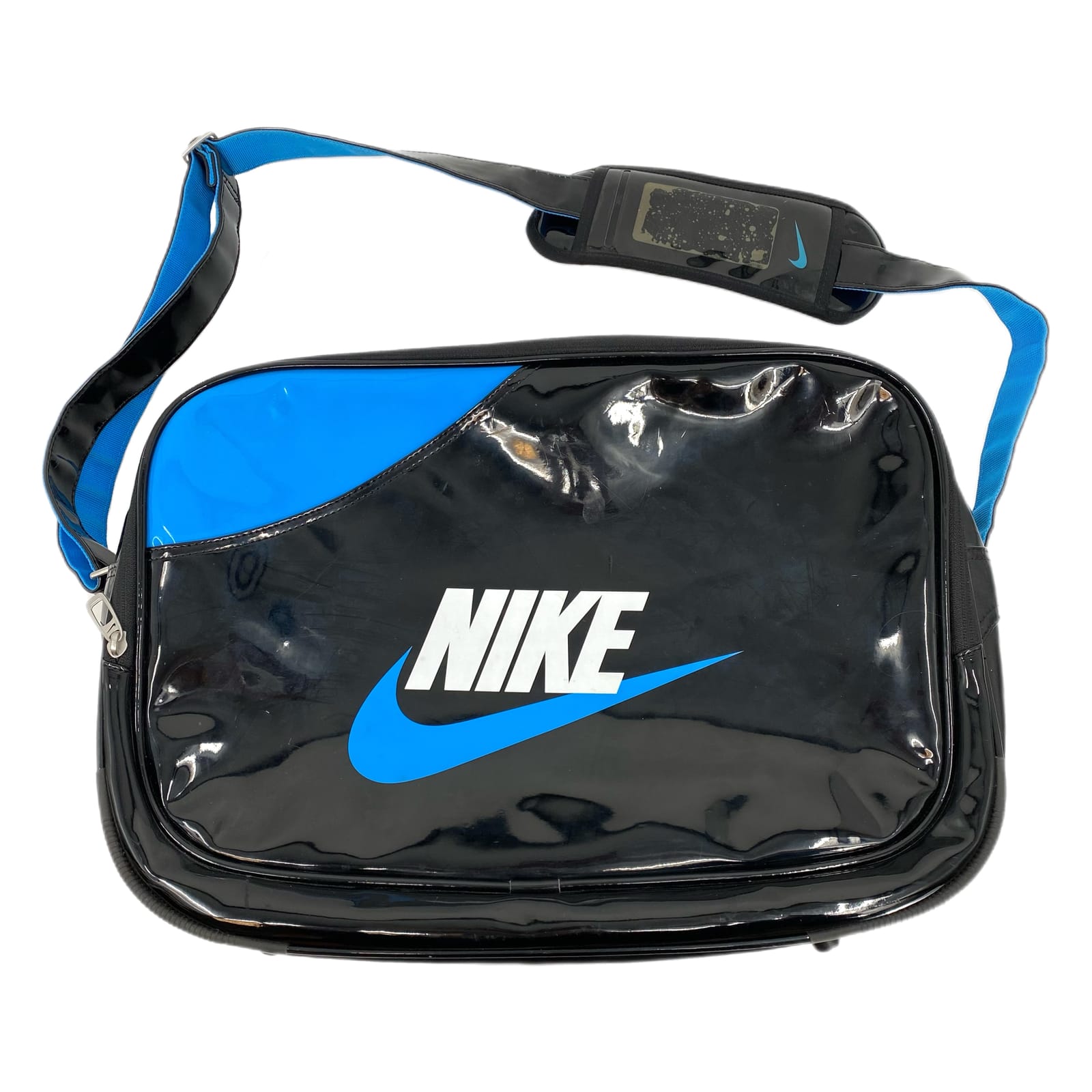 Nike Black Blue Zip Messenger Travel Bag
