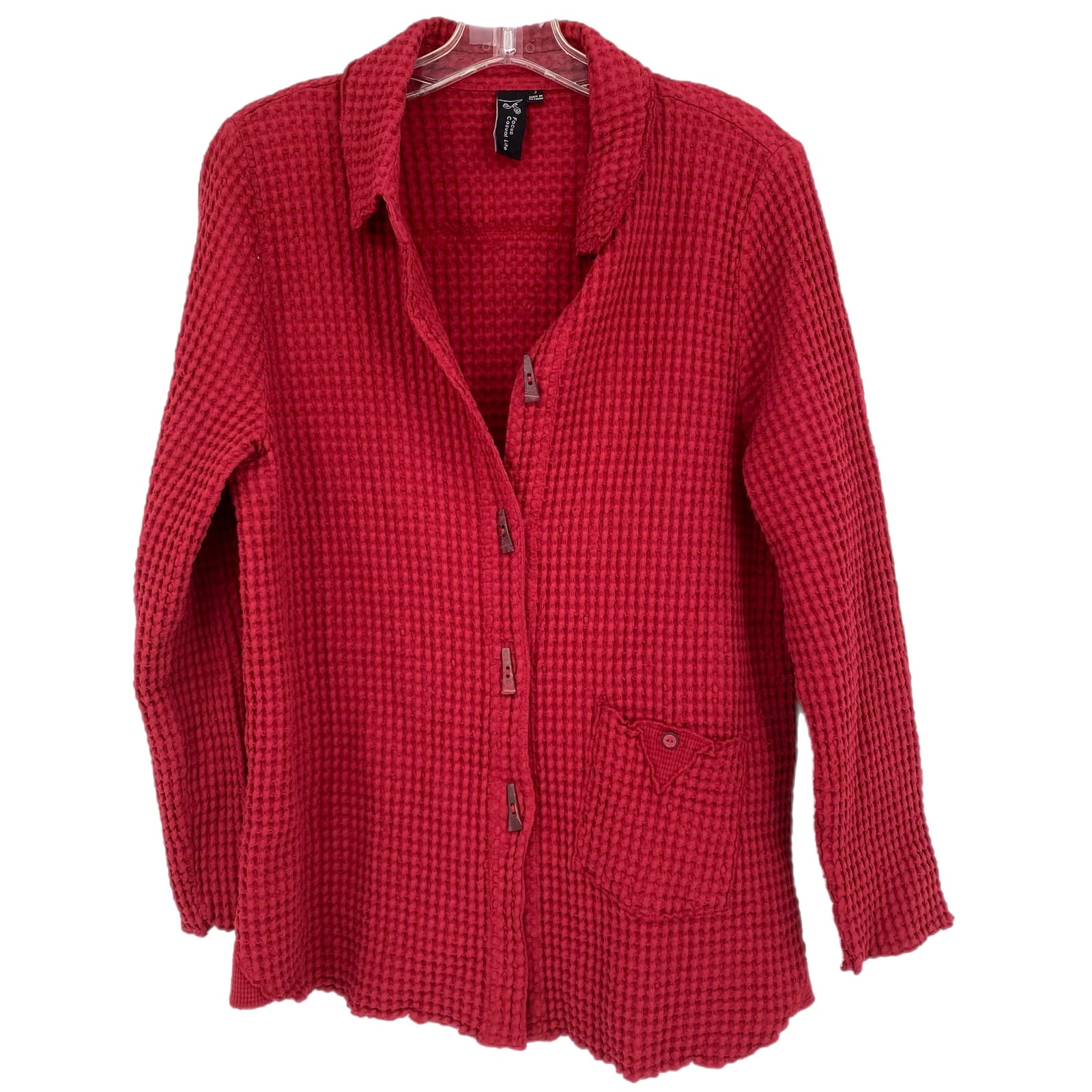 Focus Red Button-Up Lightweight Jacket