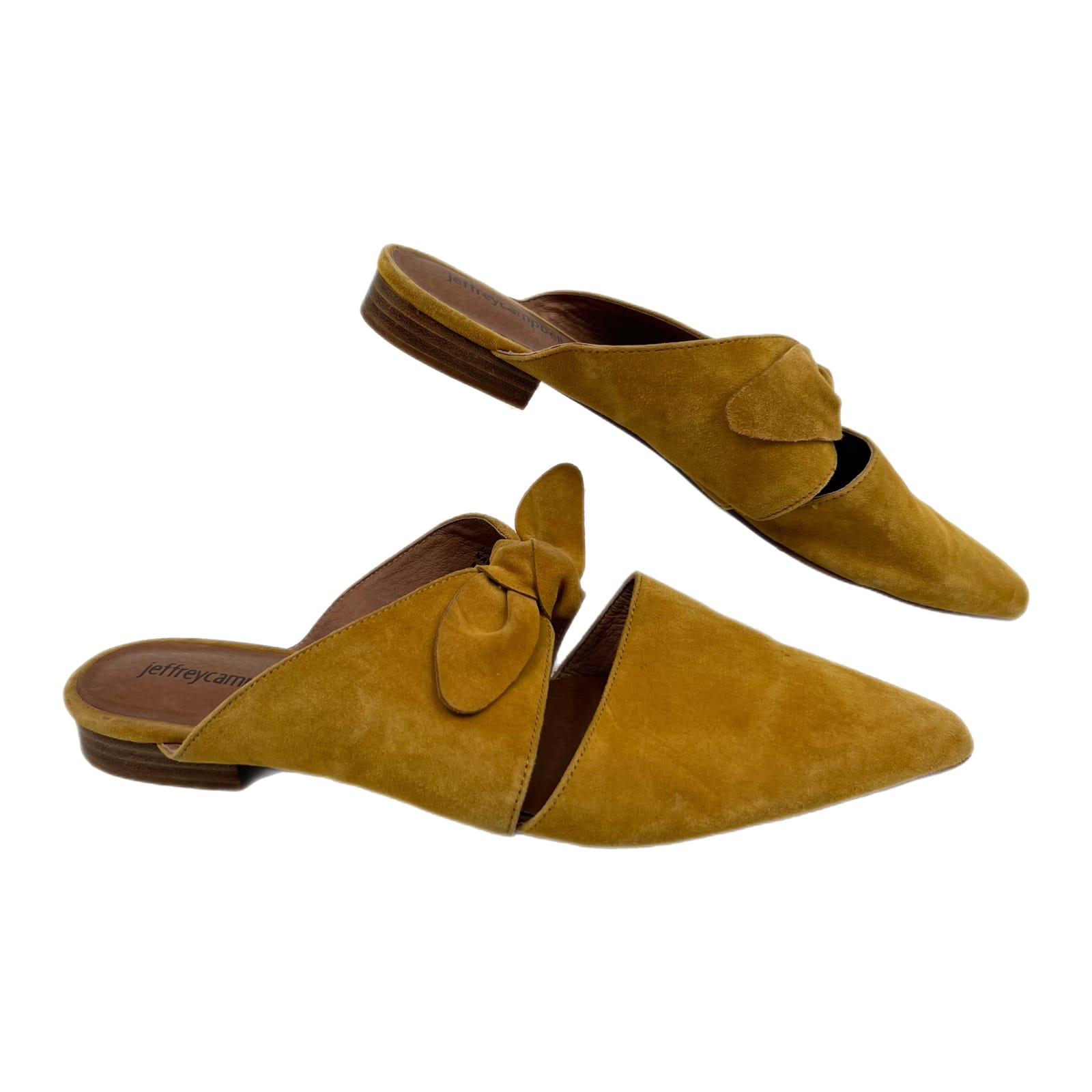 Jeffrey Campbell Yellow Suede Pointed Toe Mules