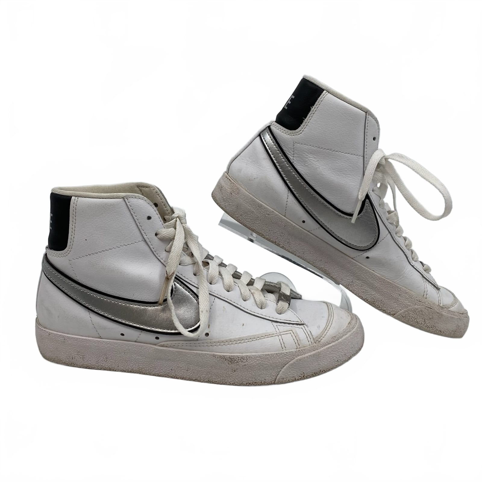 Nike White Silver Blazer Mid 77 Sneakers