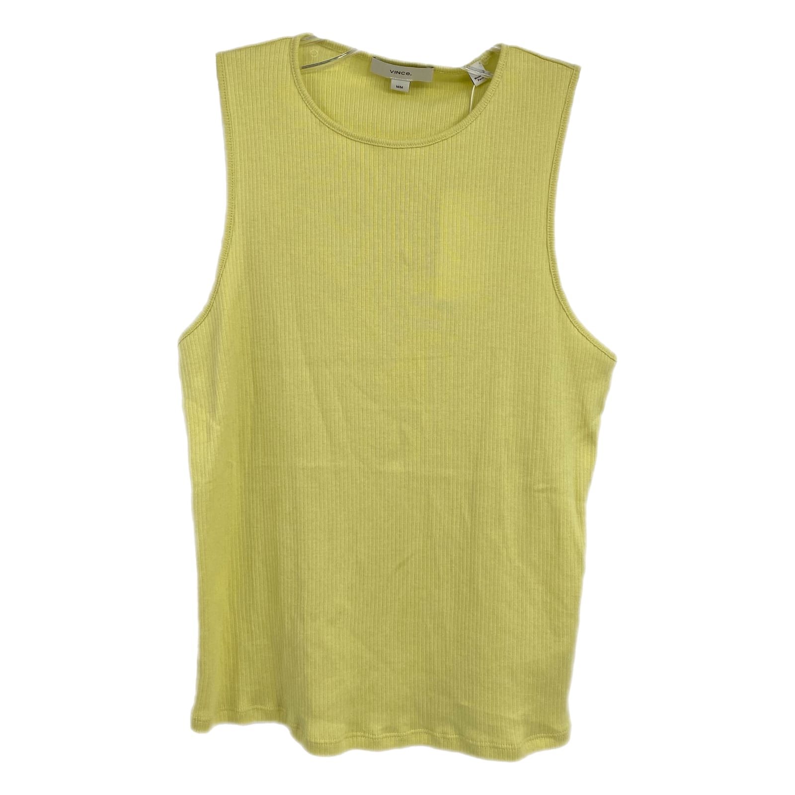 Vince Yellow Ribbed Tank Top
