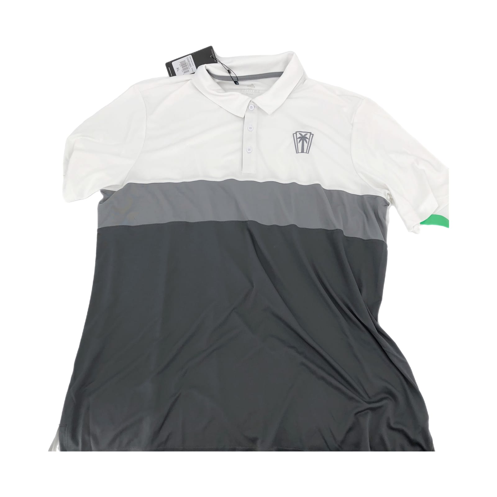 adidas White/Gray Striped Polo Shirt