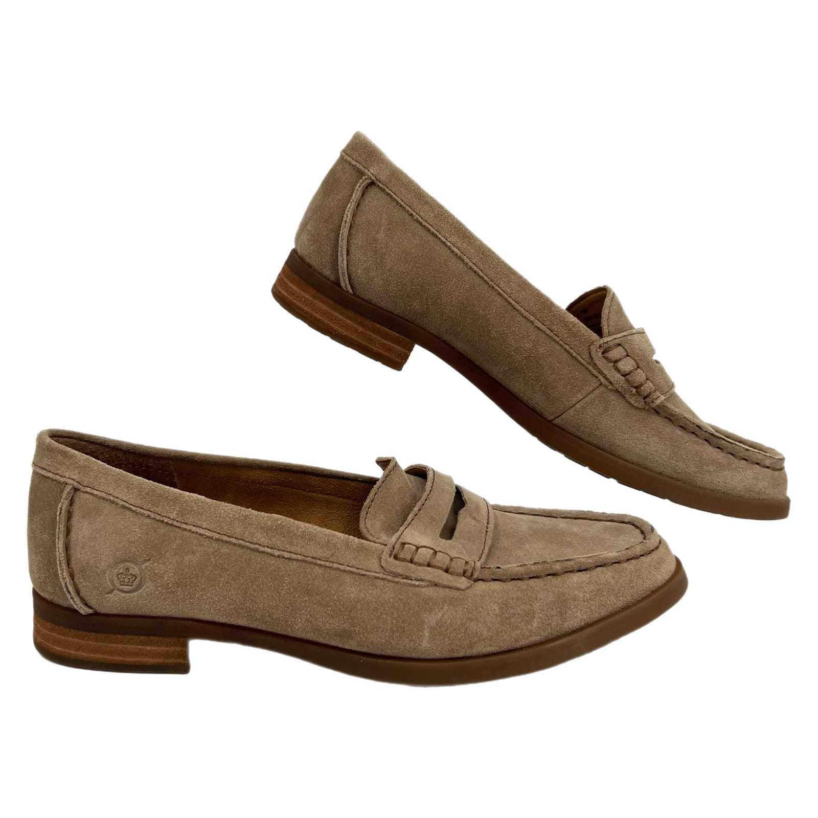 Born Tan Suede Classic Loafers