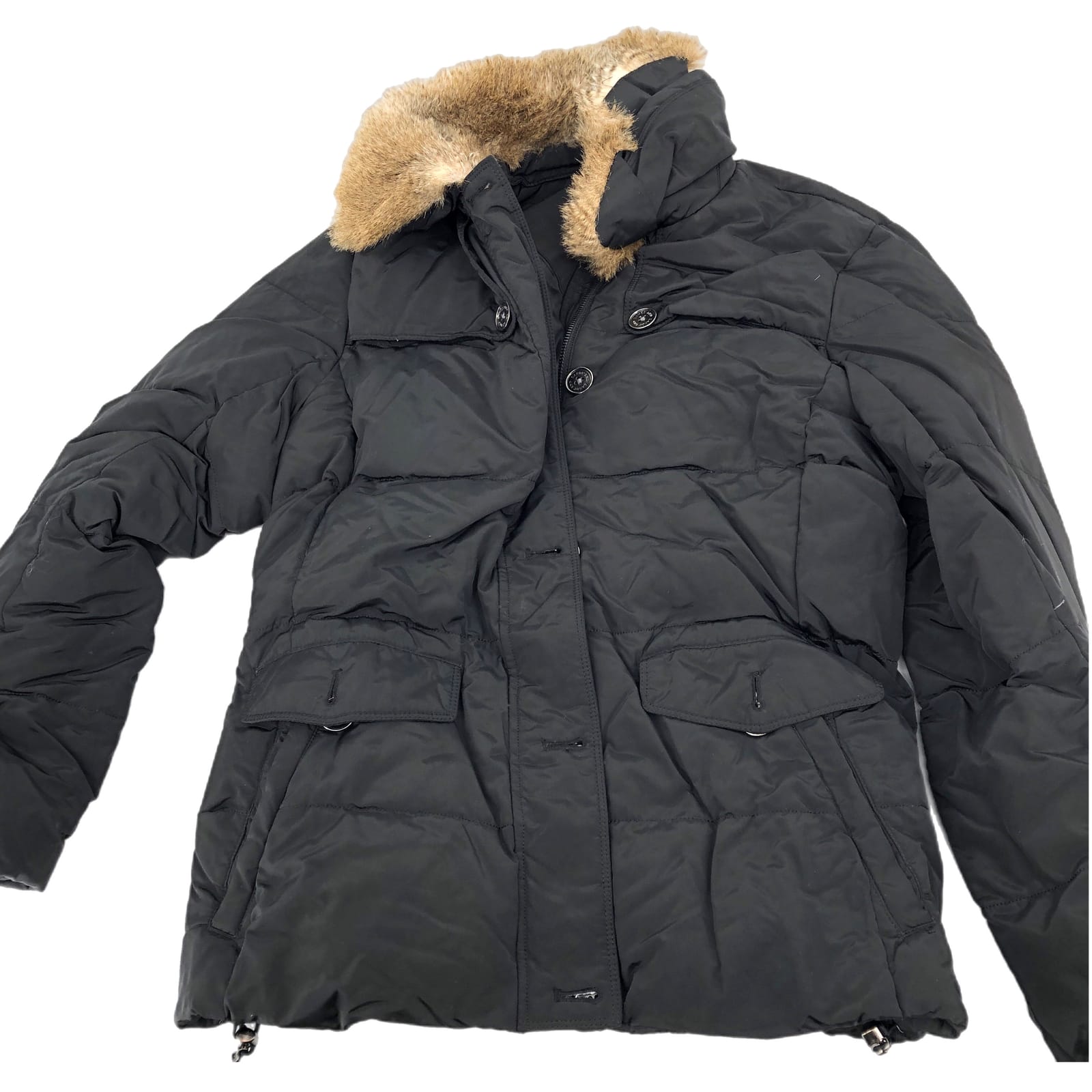 Lands' End Black Classic Puffer Jacket