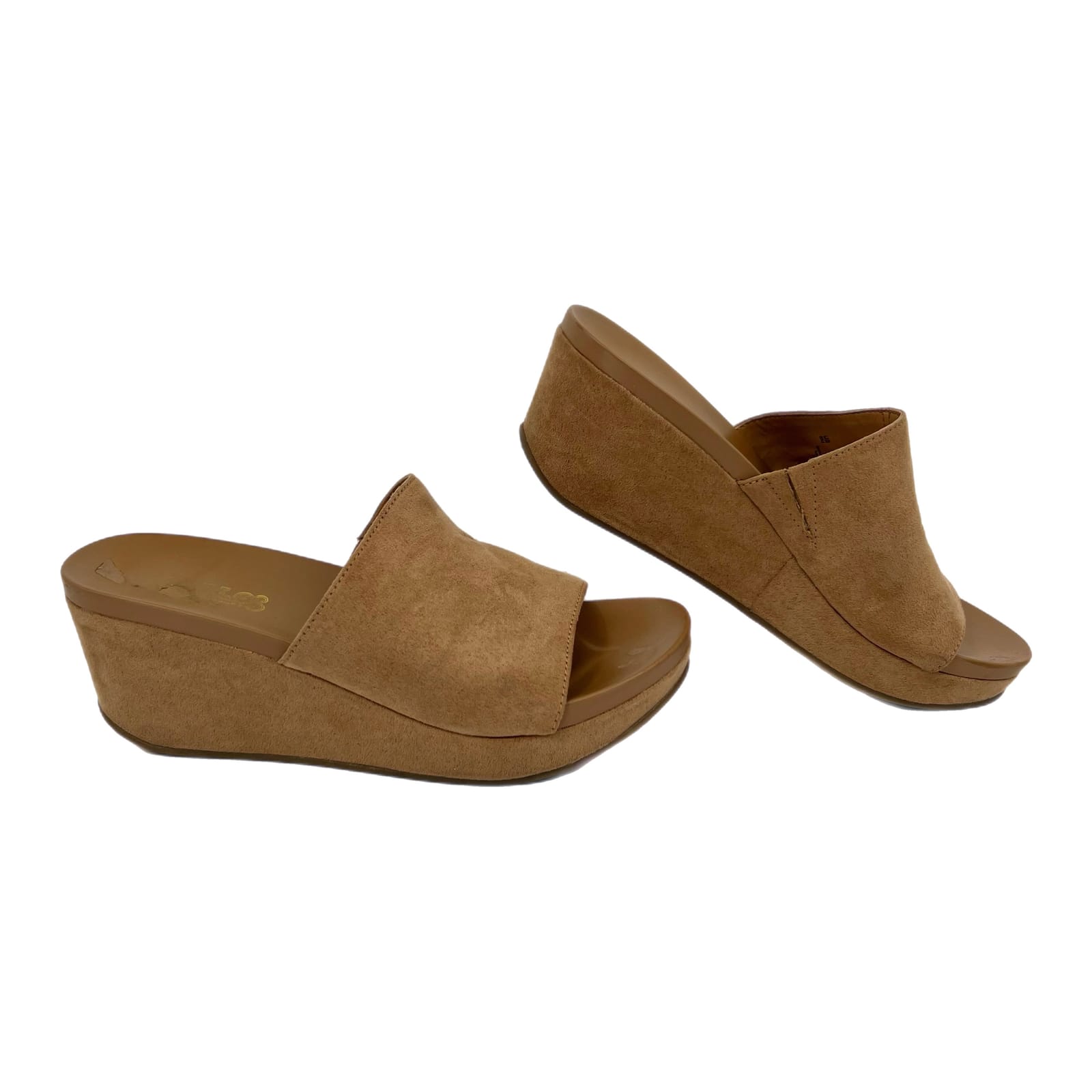 Carlos Santana Tan Faux Suede Sandals
