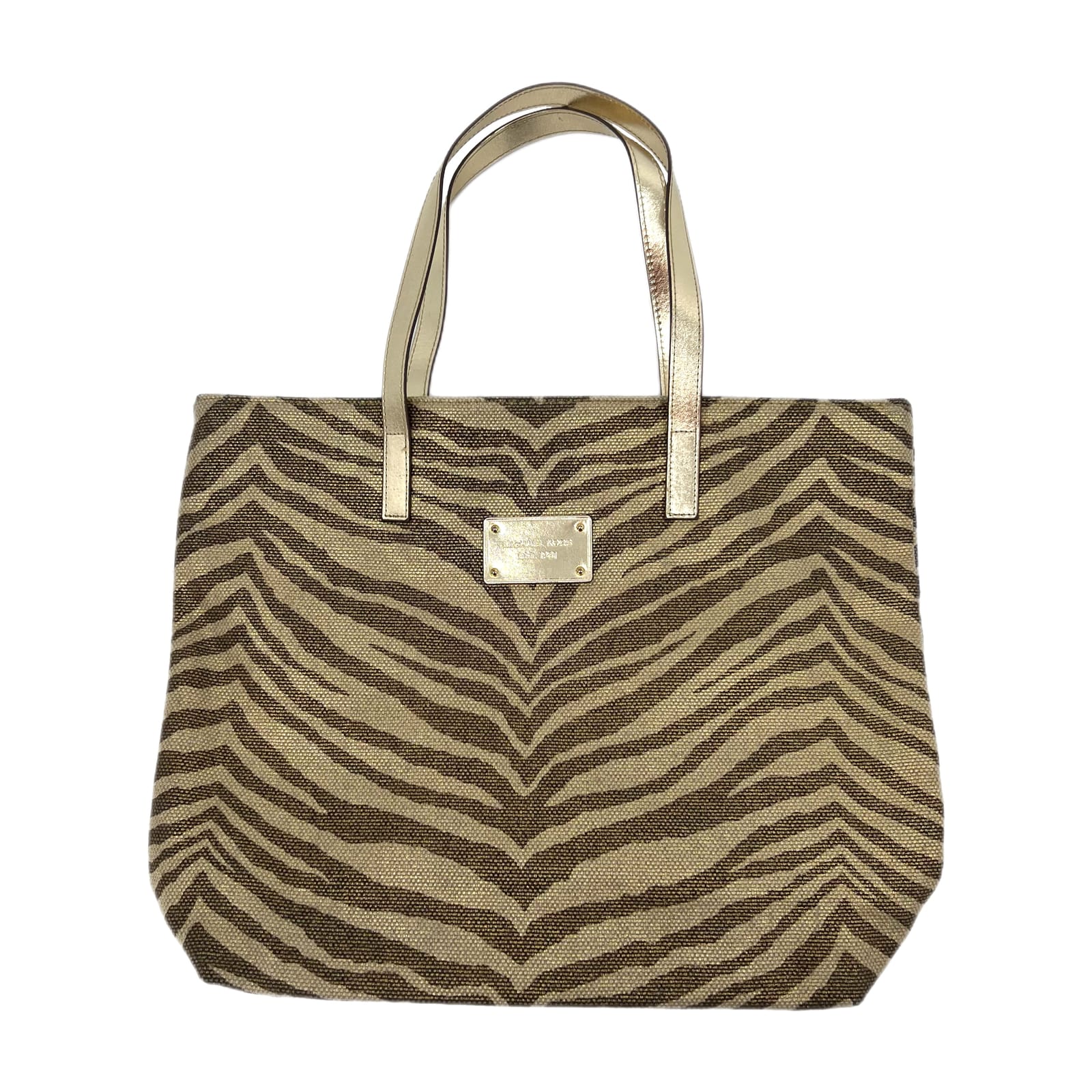 Michael Kors Gold Zebra Print Tote