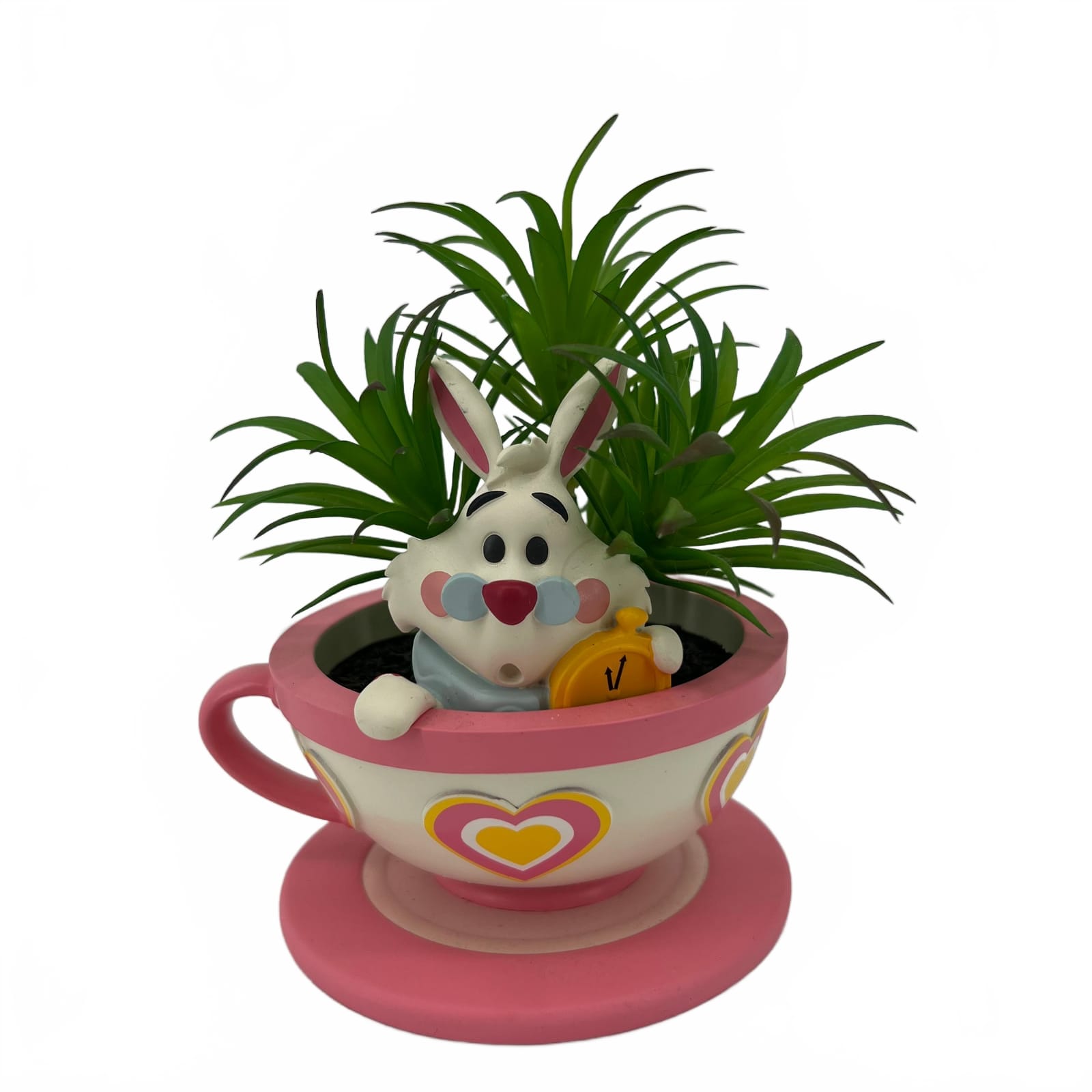 Disney White Rabbit Tea Cup Fake Plant