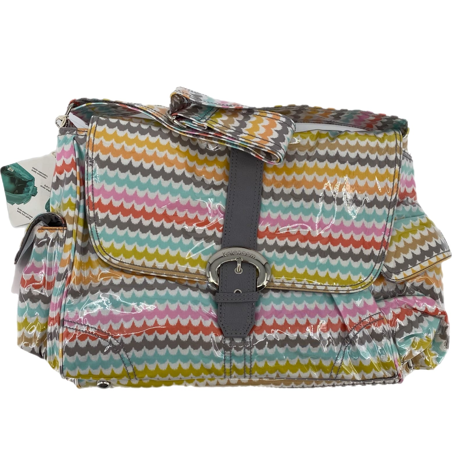 Kalencom New Orleans White Pink Chevron Baby Bag