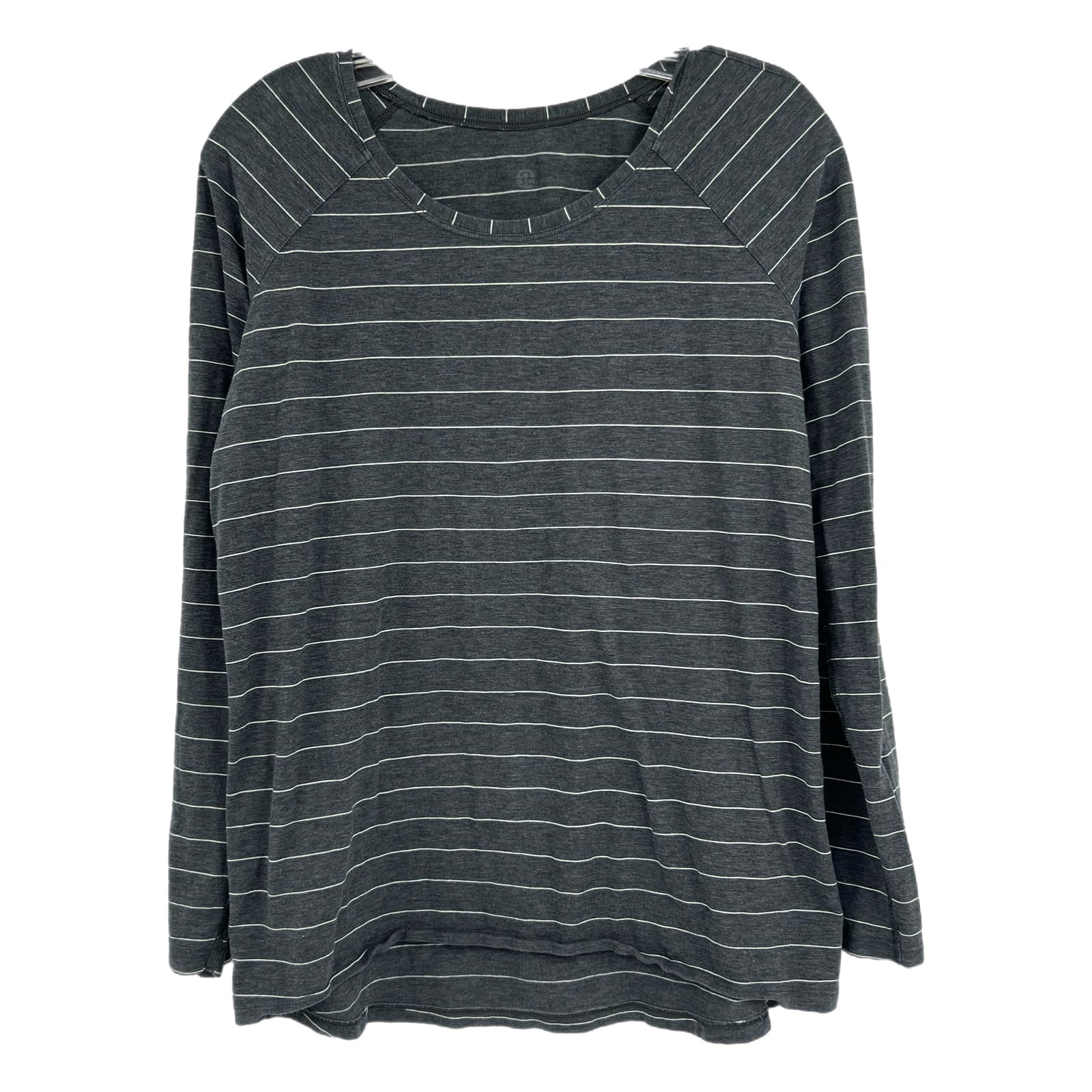 Lululemon Gray White Striped Long Sleeve Tee