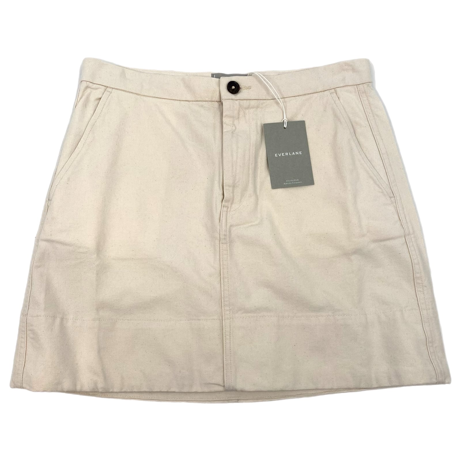 Everlane Cream Canvas Mini Skirt