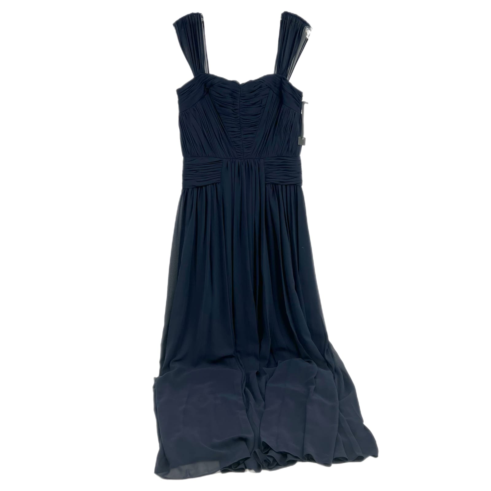 Vera Wang Blue Ruched Zip Maxi Dress