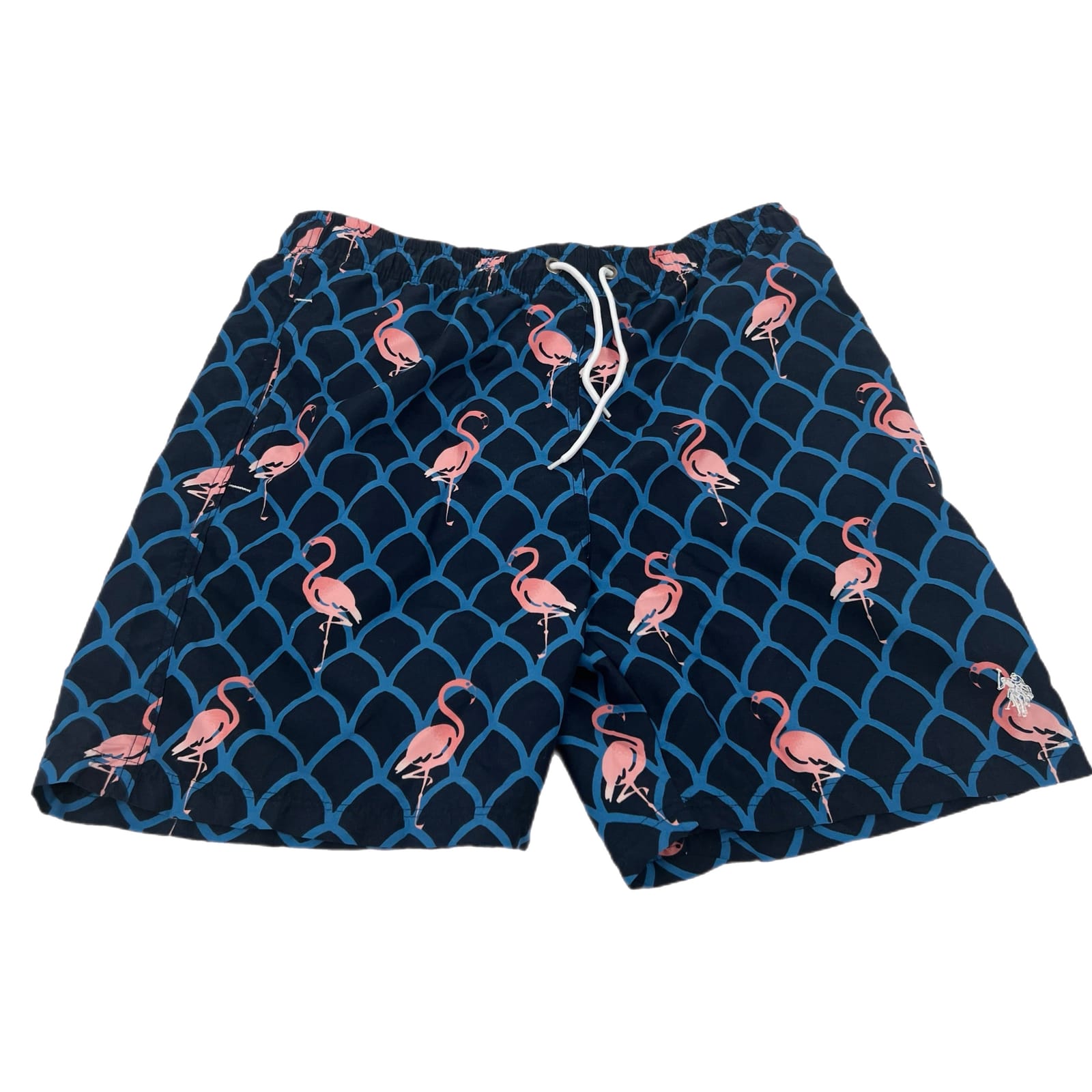 U.S. Polo Assn. Blue/Pink Flamingo Hybrid Beach Shorts