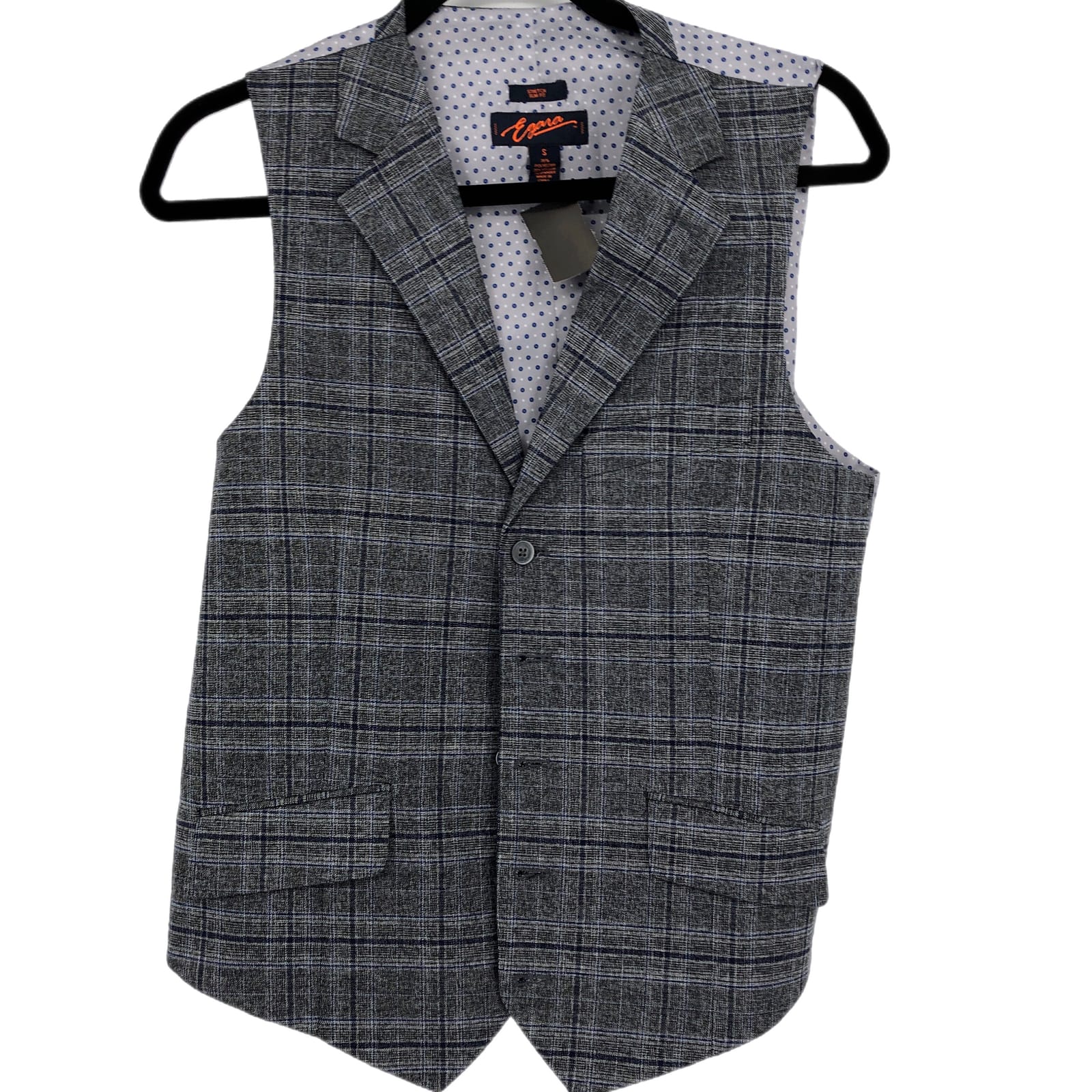 Egara Gray/Blue Plaid Vest