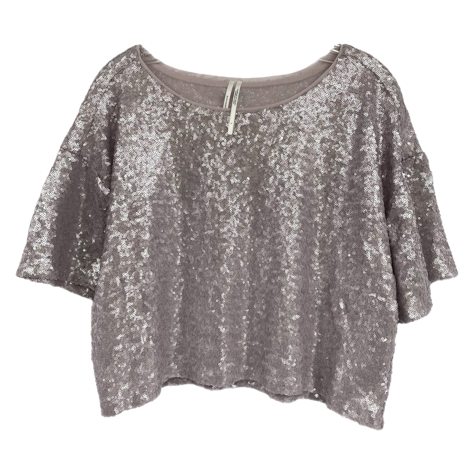 Anthropologie Blush Pink Sequin Crop Top