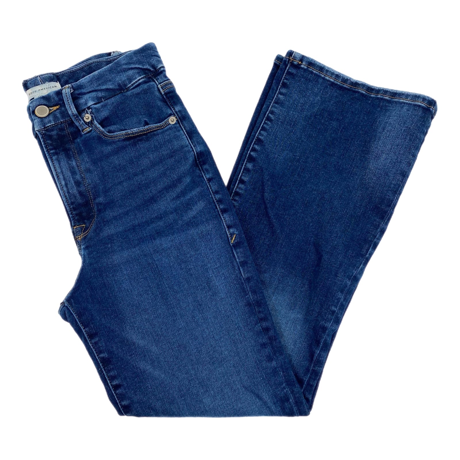 Good American Dark Wash Flared Jeans