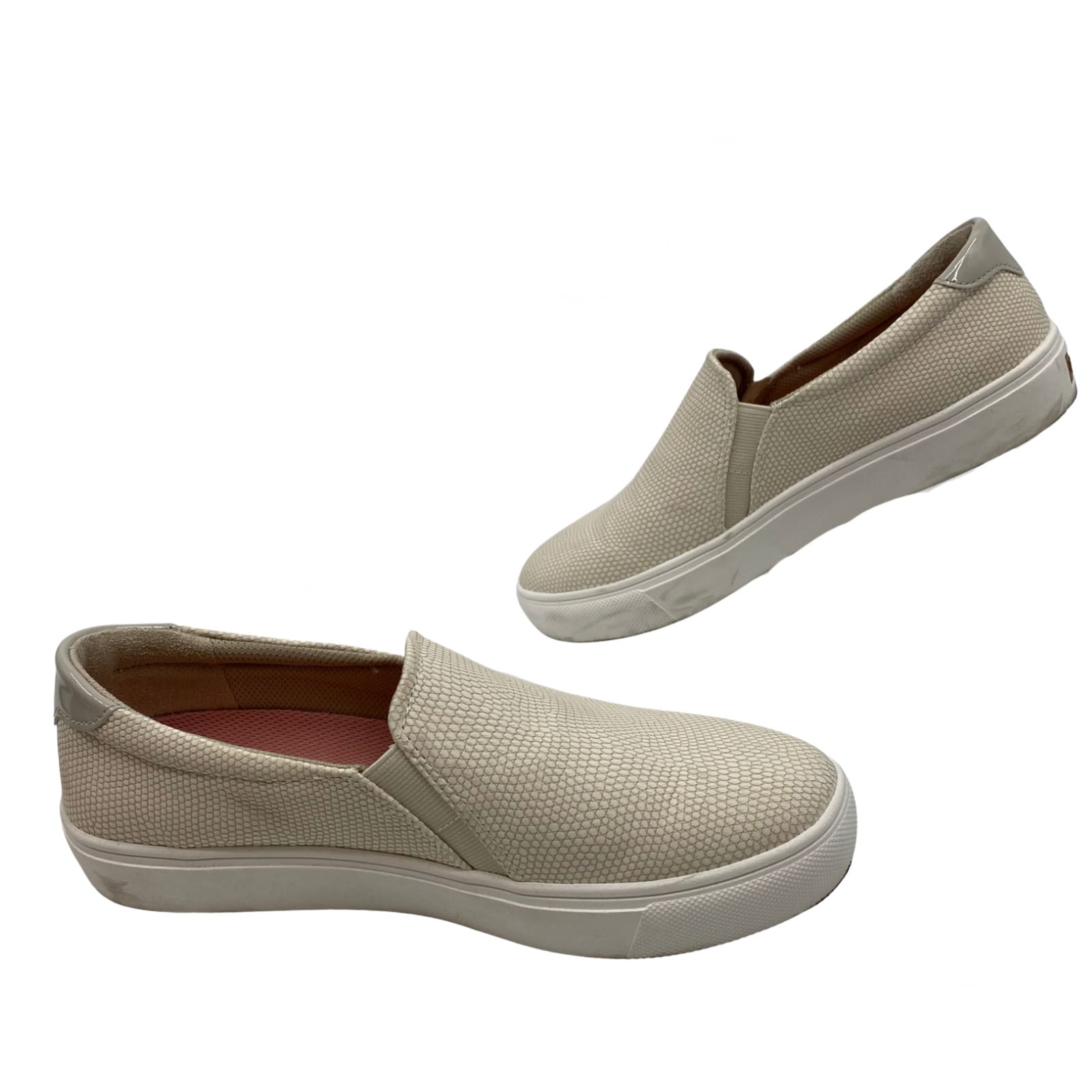 Dr. Scholl's Beige Faux Leather Slip-On Sneakers