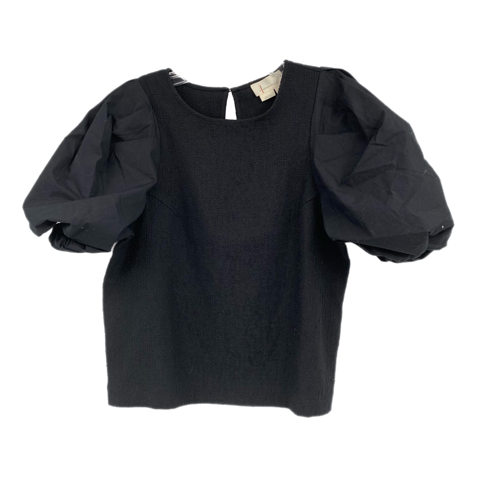 Anthropologie Black Puff Sleeve Blouse