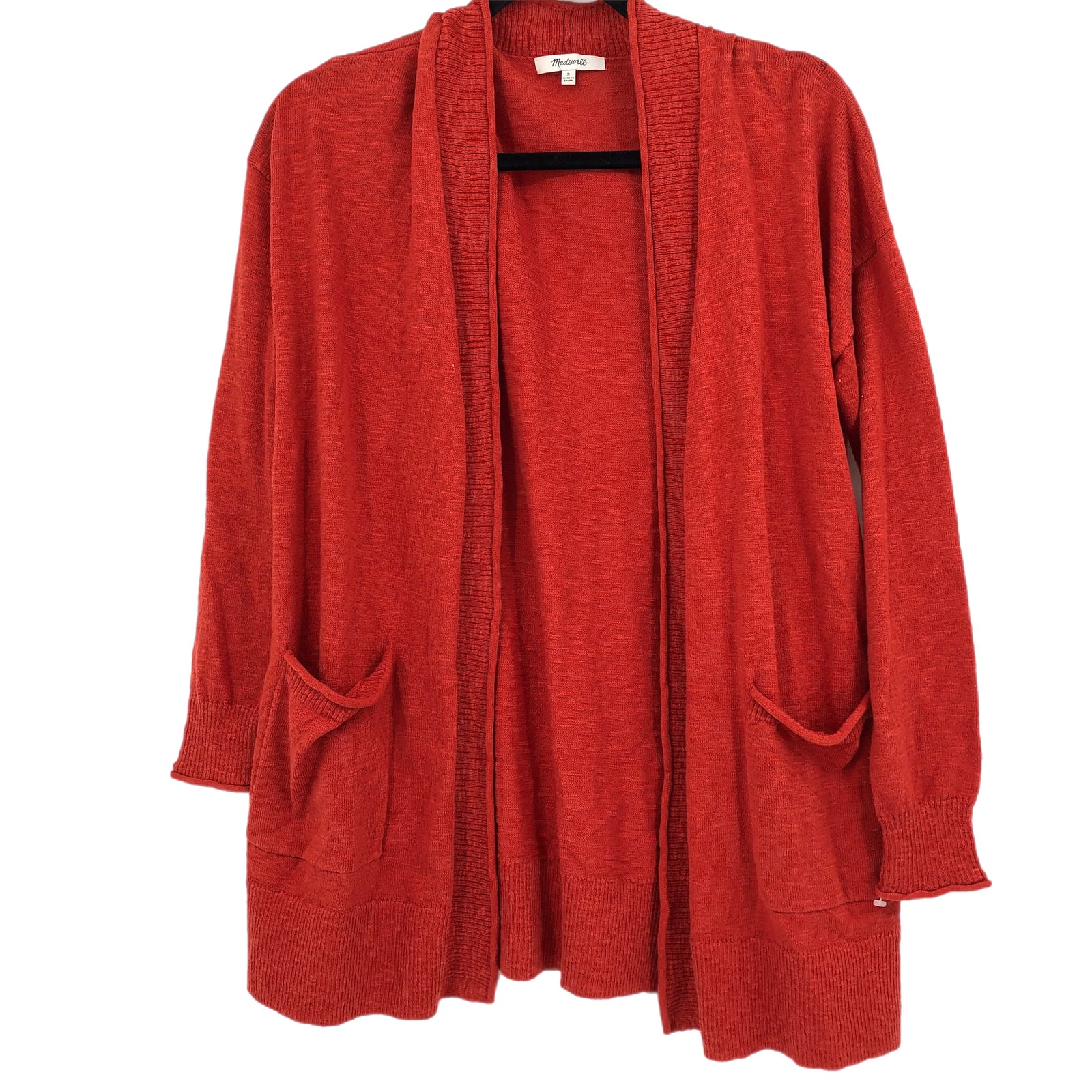 Madewell Orange Classic Cardigan Sweater