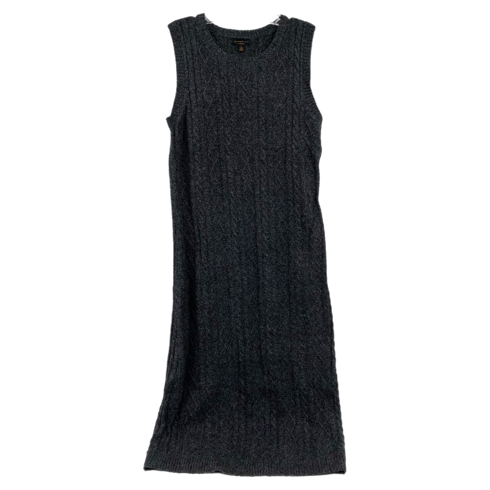 Current Air Gray Cable Knit Sweater Midi Dress