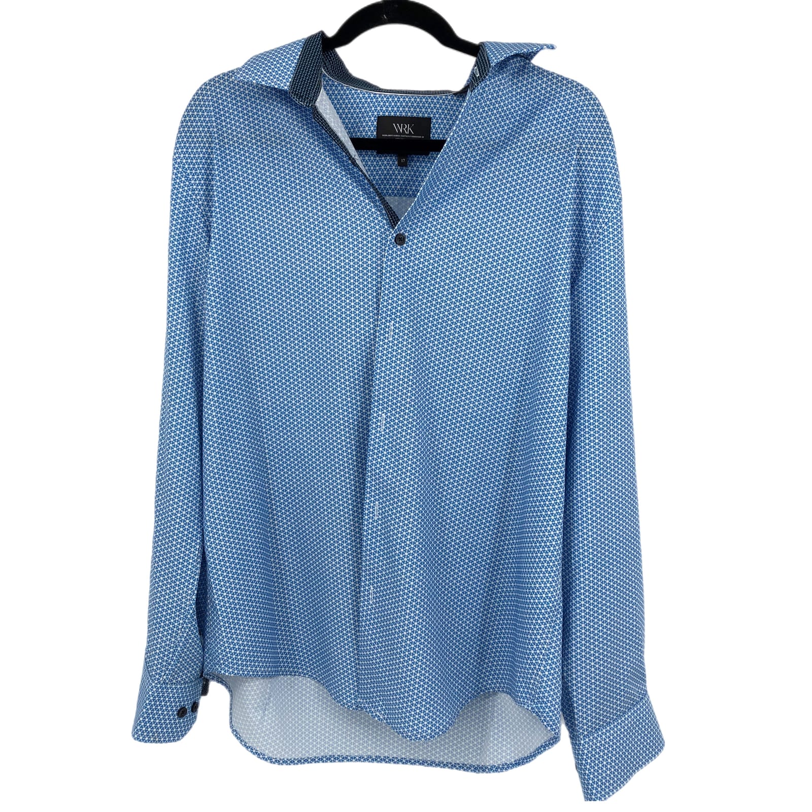 Blue & White Classic WRK Button-Up Casual Shirt