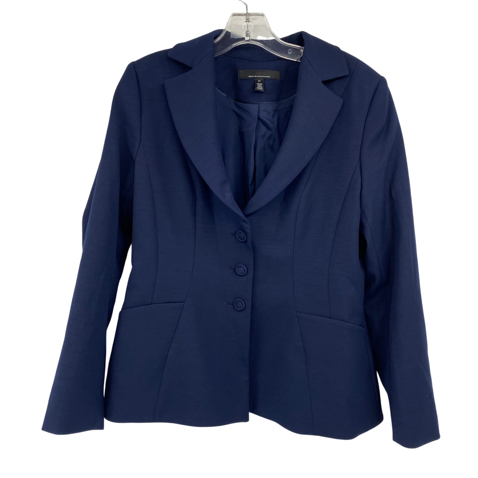 White House Black Market Blue Cotton Blend Blazer