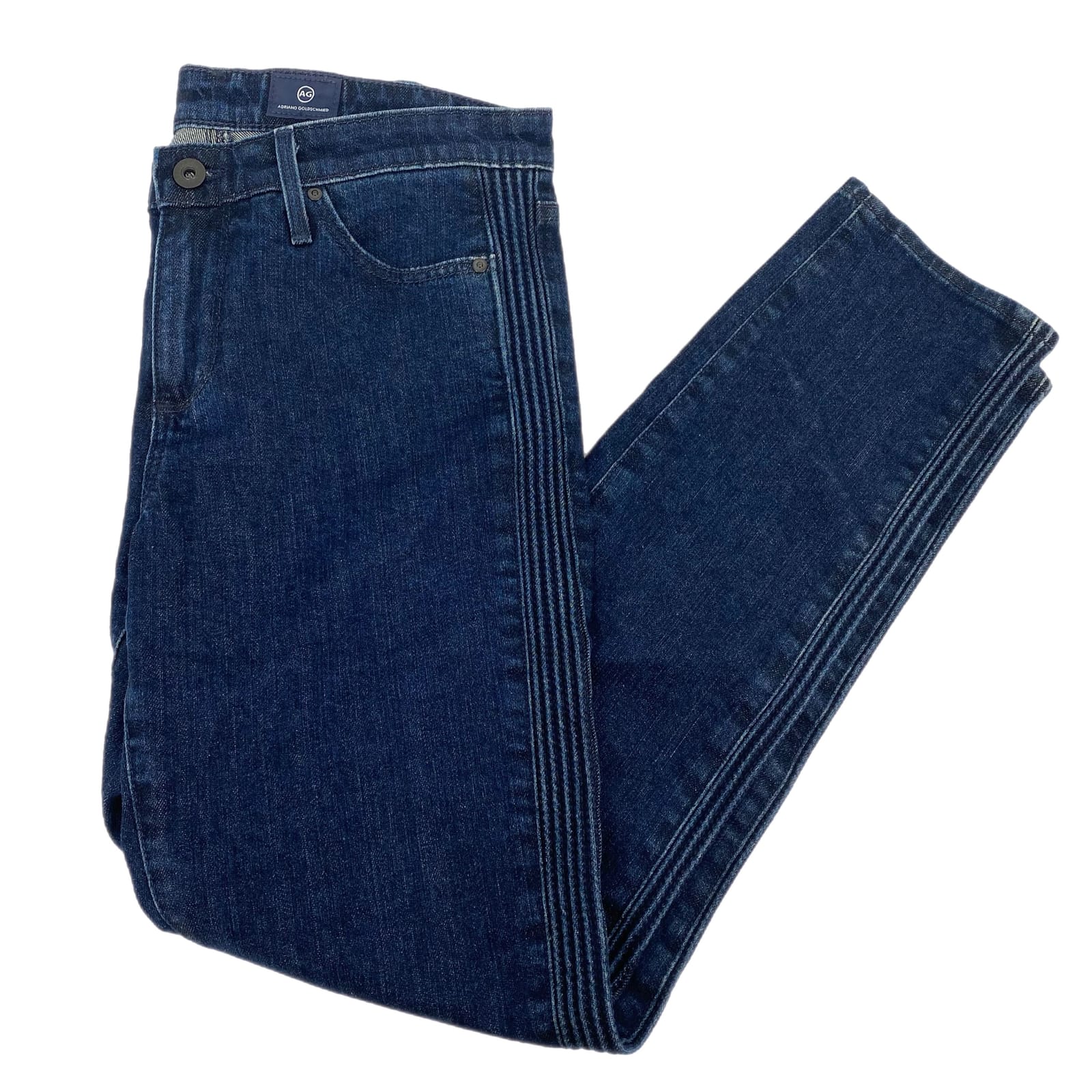 Ag Adriano Goldschmied Blue Dark Wash Straight Leg Jeans