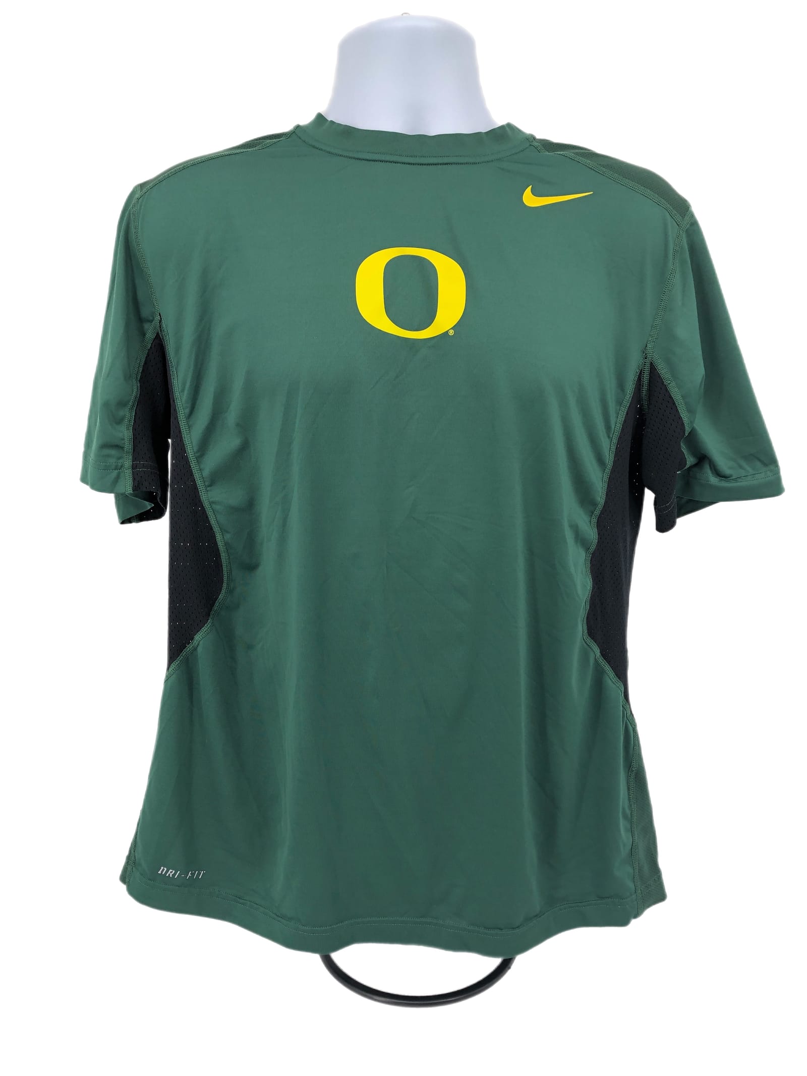 Nike Green and Yellow Round Oregon Duck Neck T-Shirt