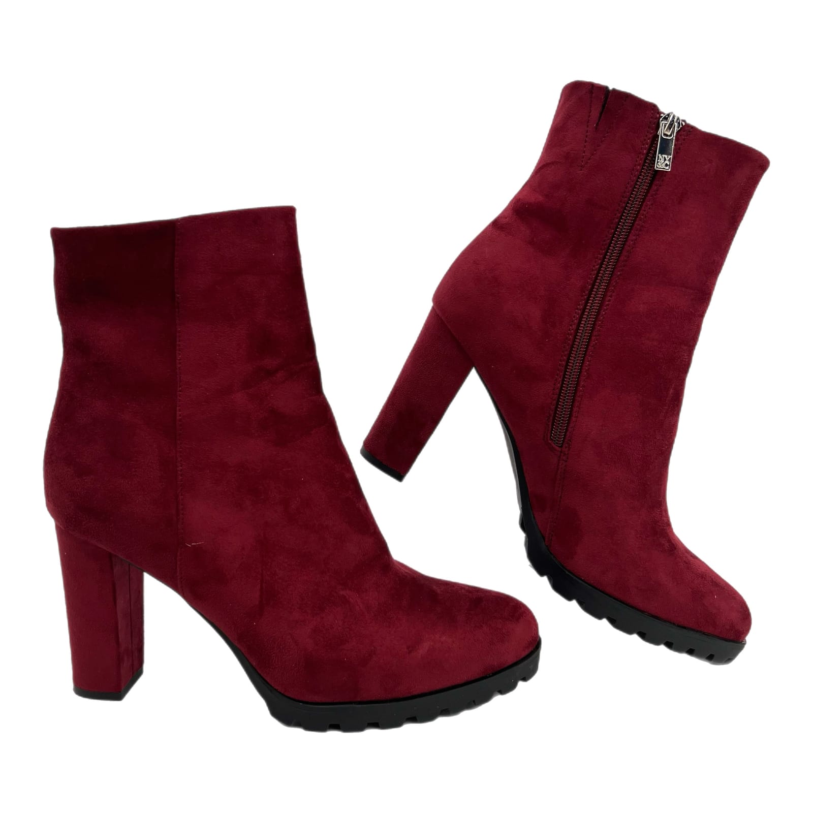 NY & Co Red Ultra-High Block Heeled Boots