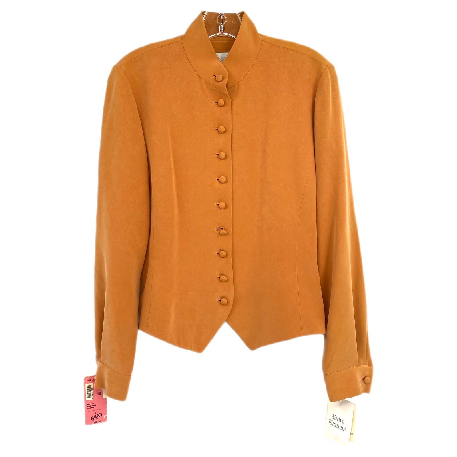 Dana Buchman Vintage Orange Silk Button-Up Blouse