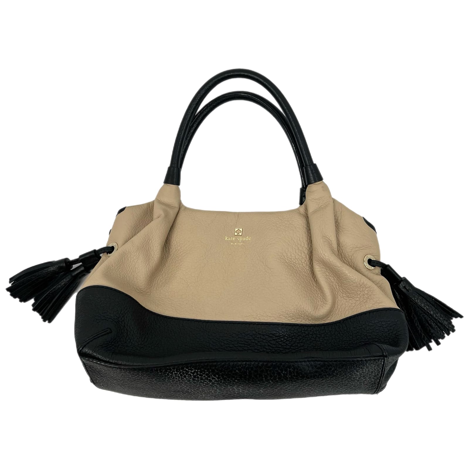 Kate Spade Black Beige Leather Shoulder Bag