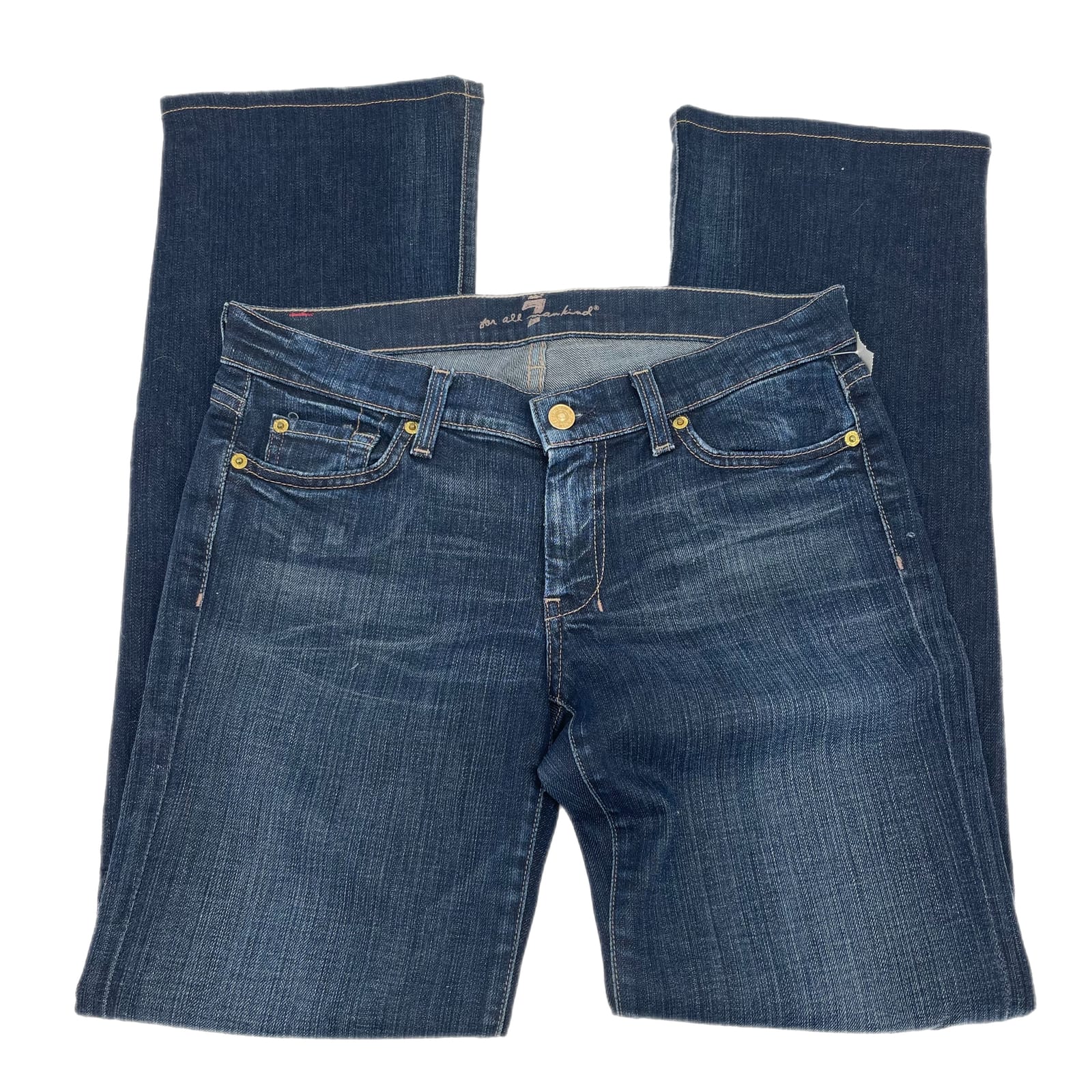 7 For All Mankind Blue Wide-Leg Jeans